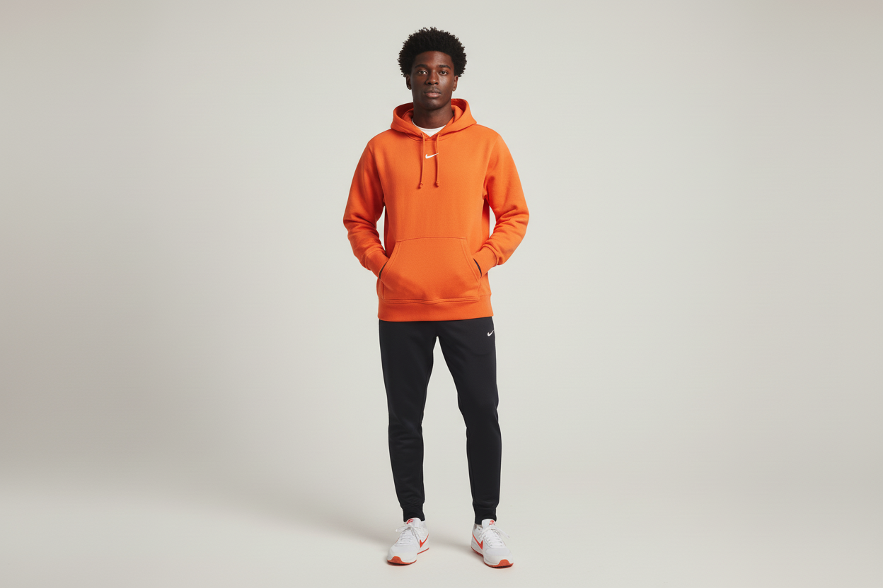 Women's Nike Team Center Swoosh Orange Pullover Hoodie