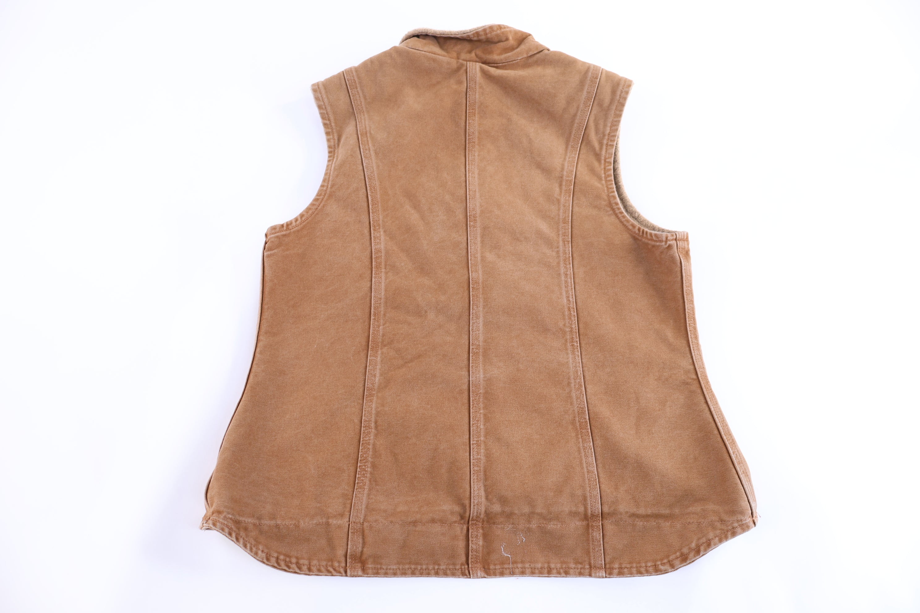 Women's Carhartt Logo Patch Tan full Zip Vest