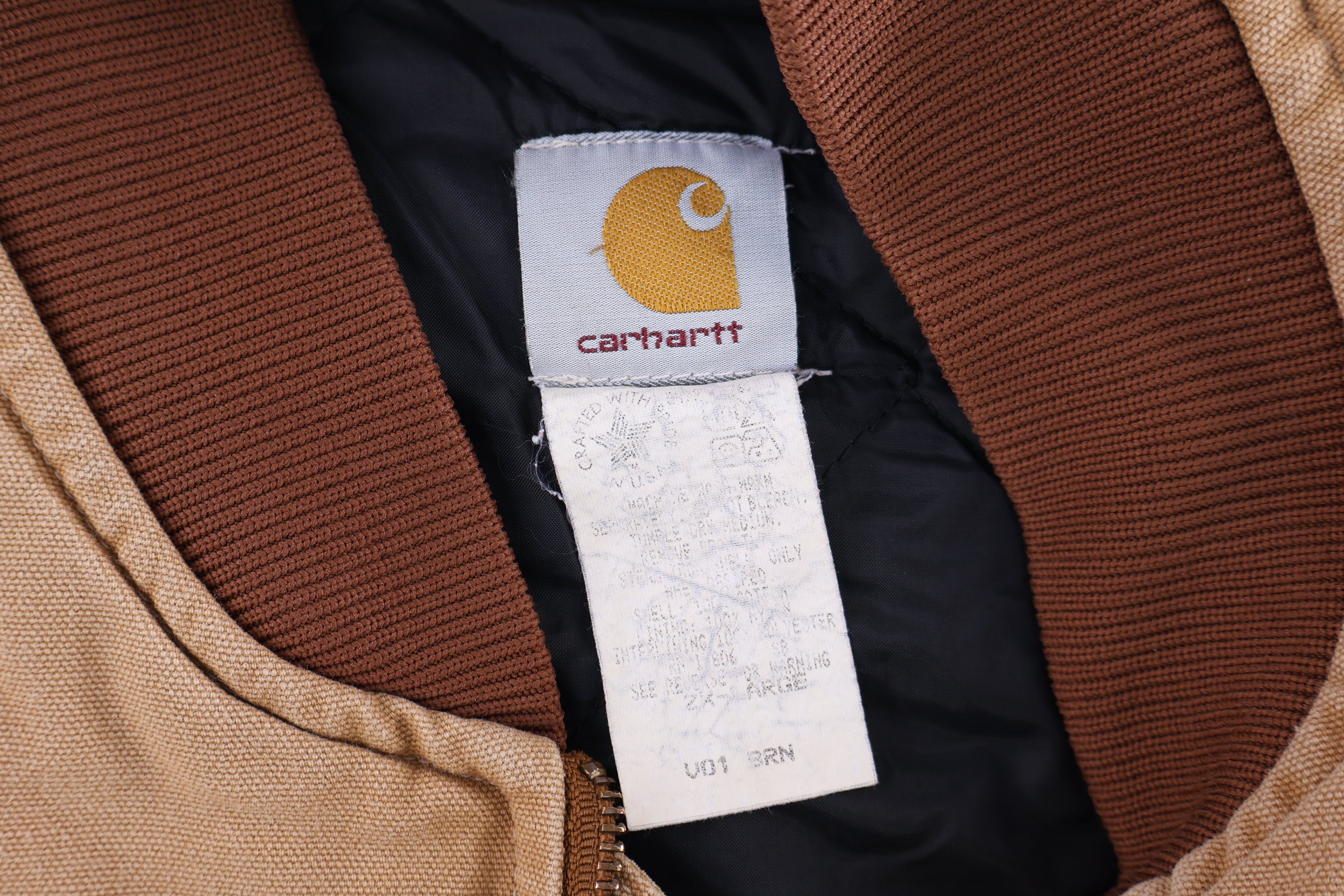 Carhartt Logo Patch Tan Full Zip Vest