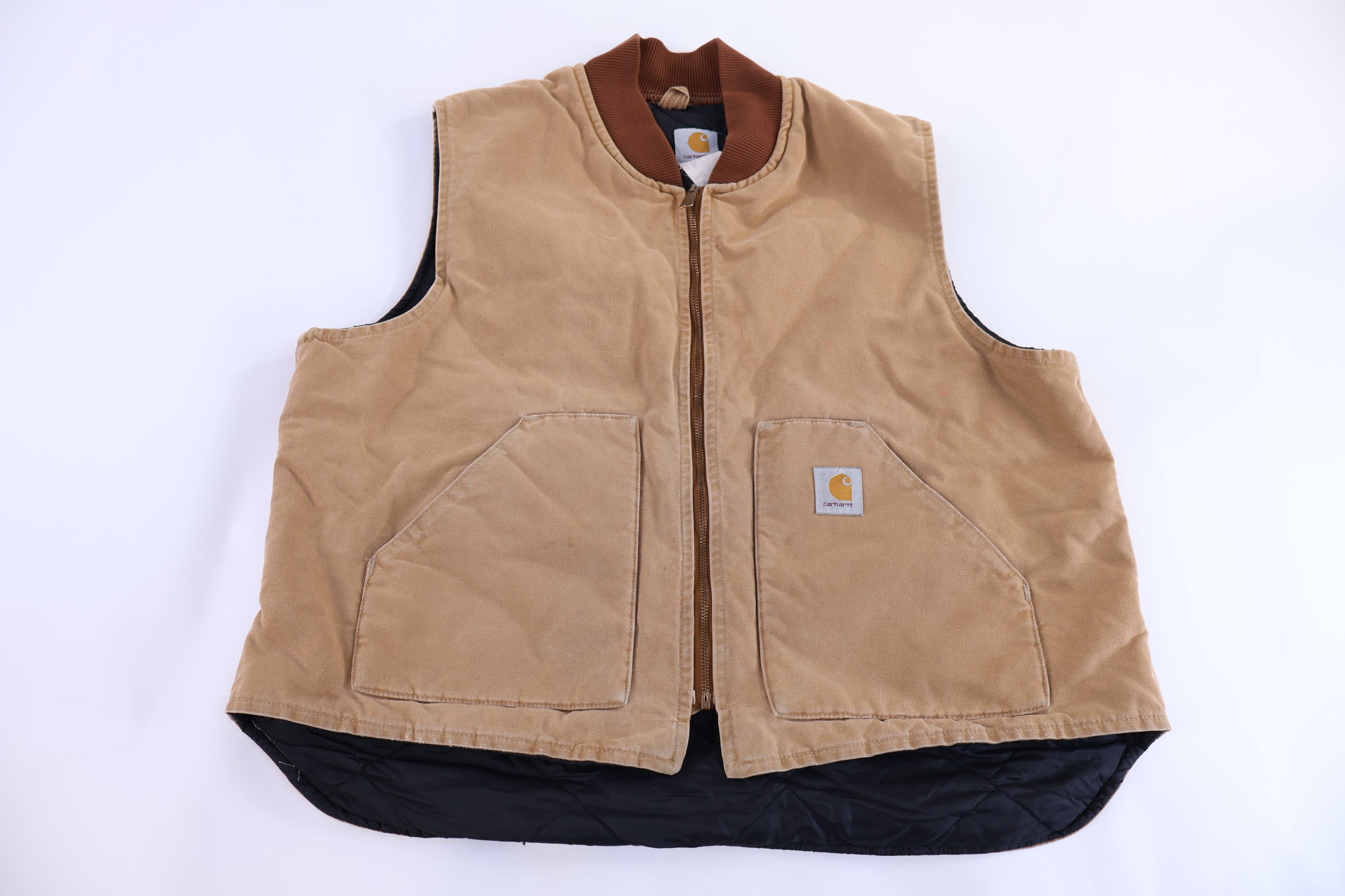 Carhartt Logo Patch Tan Full Zip Vest