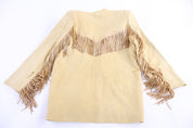 90's SHE Apparel Tan Fringe Leather Jacket