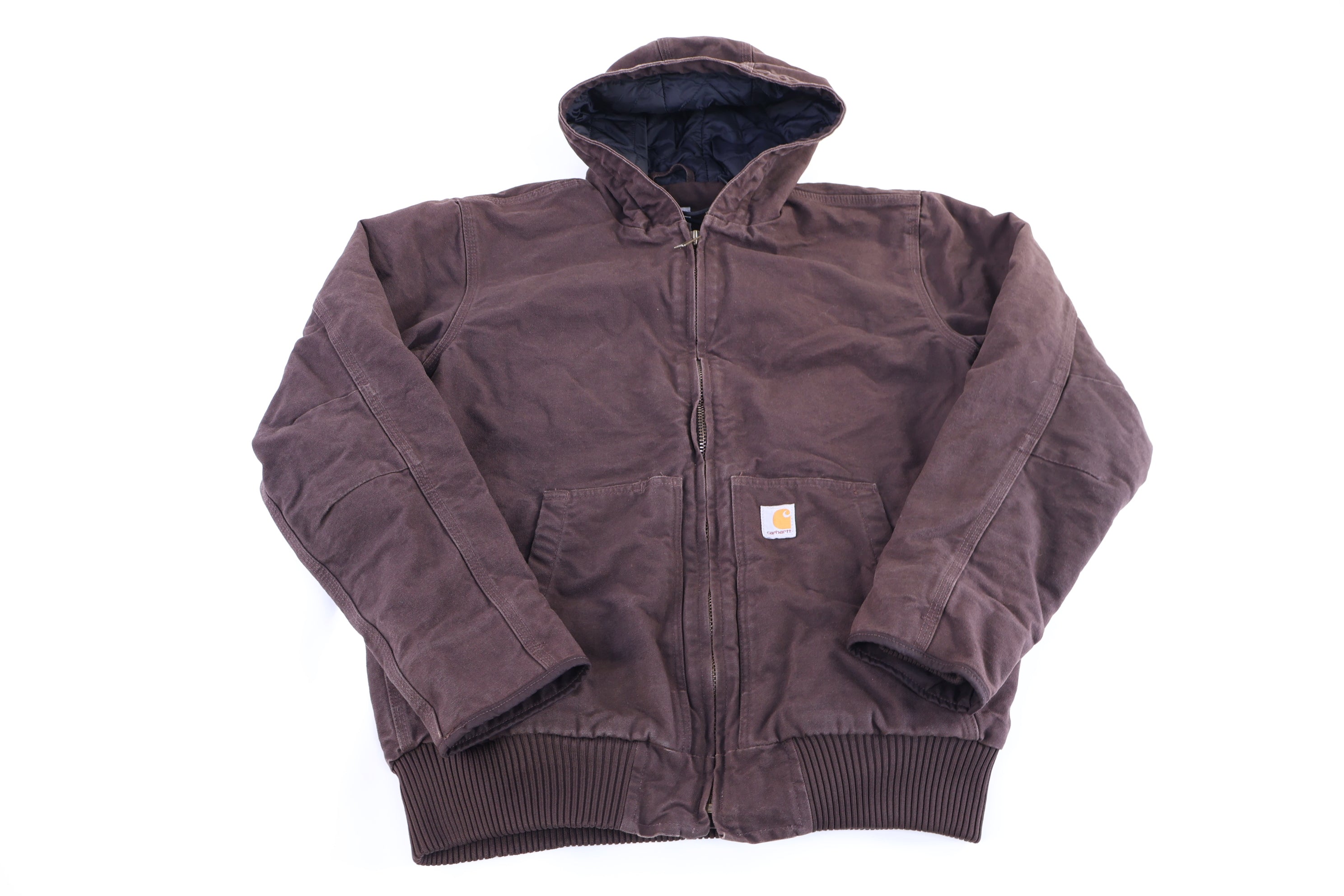 Carhartt Logo Patch Brown Full Zip Jacket