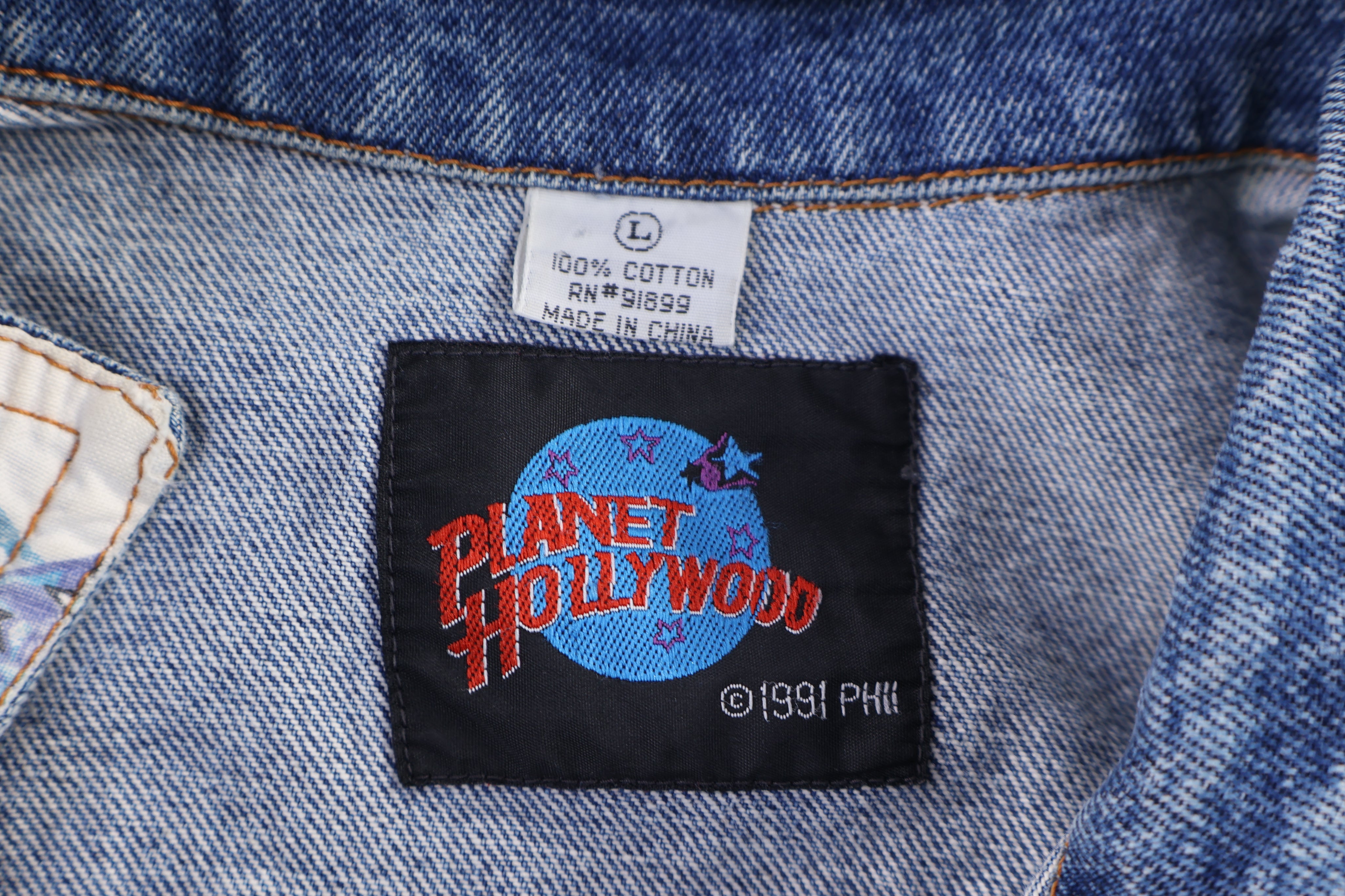 Vintage Planet Hollywood Dark Wash Denim Jacket