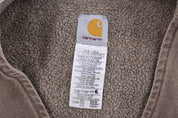 Carhartt Logo Patch Brown Sherpa Lined Full Zip Vest