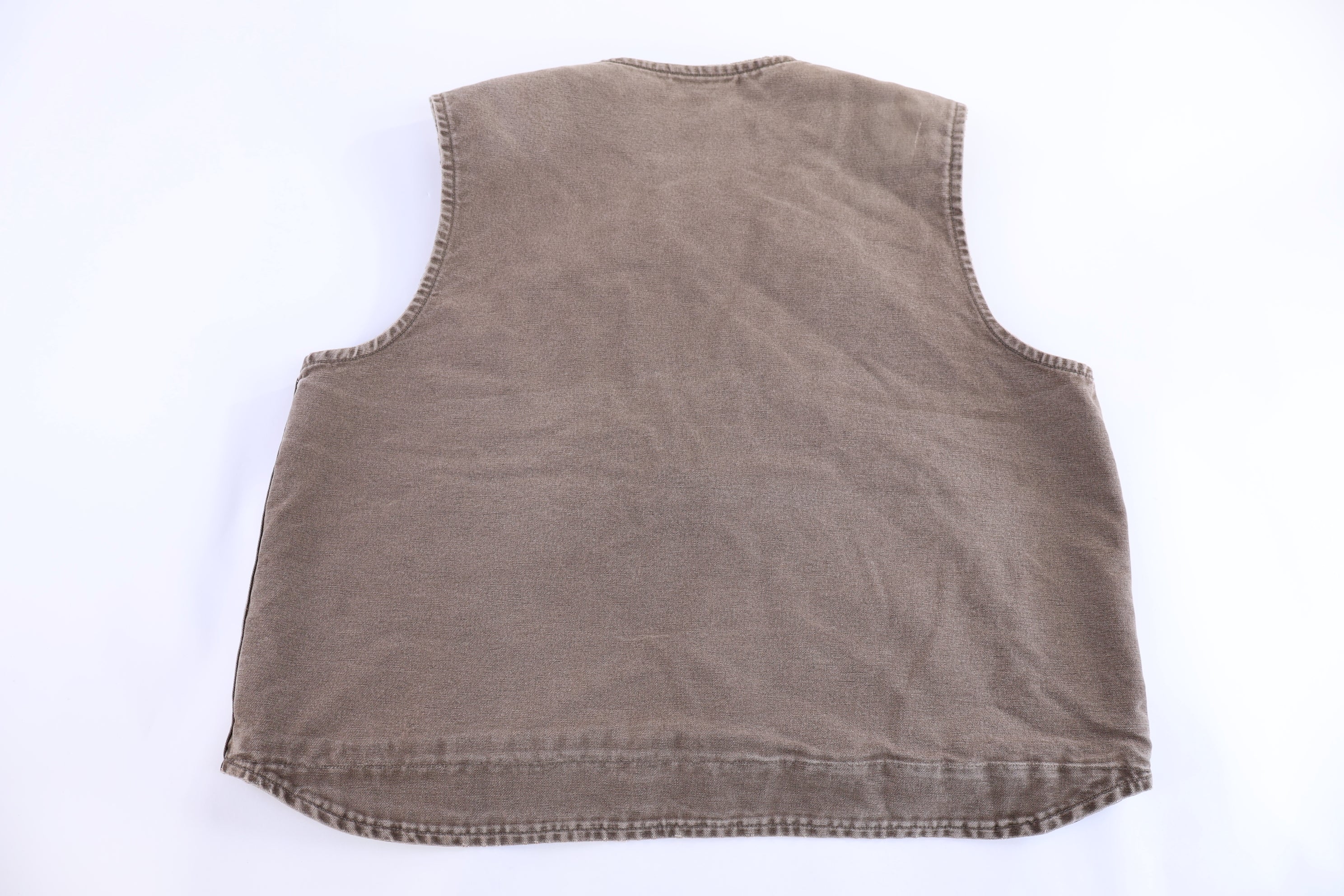 Carhartt Logo Patch Brown Sherpa Lined Full Zip Vest