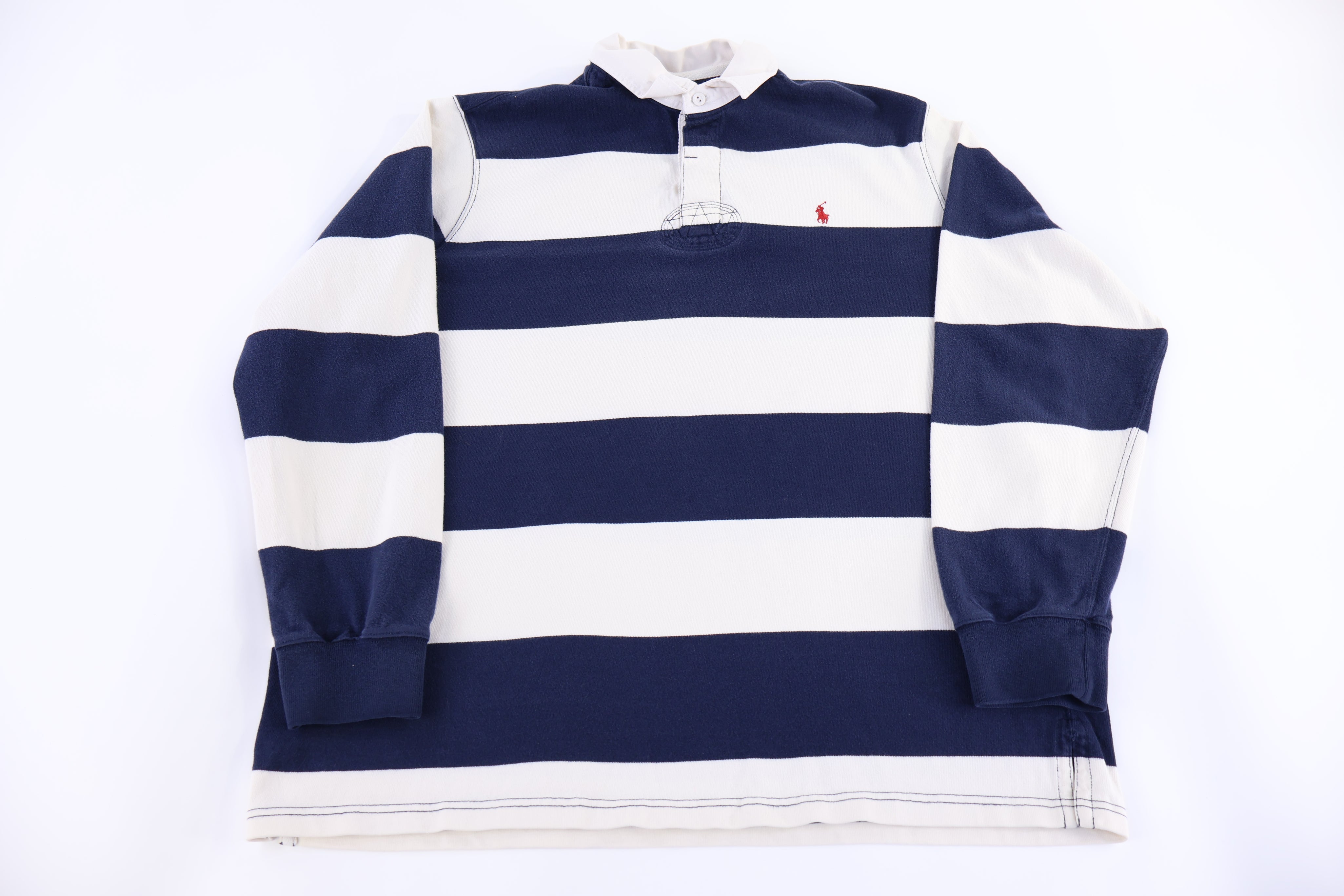 Polo by Ralph Lauren Embroidered Logo Blue & White LS Button Up