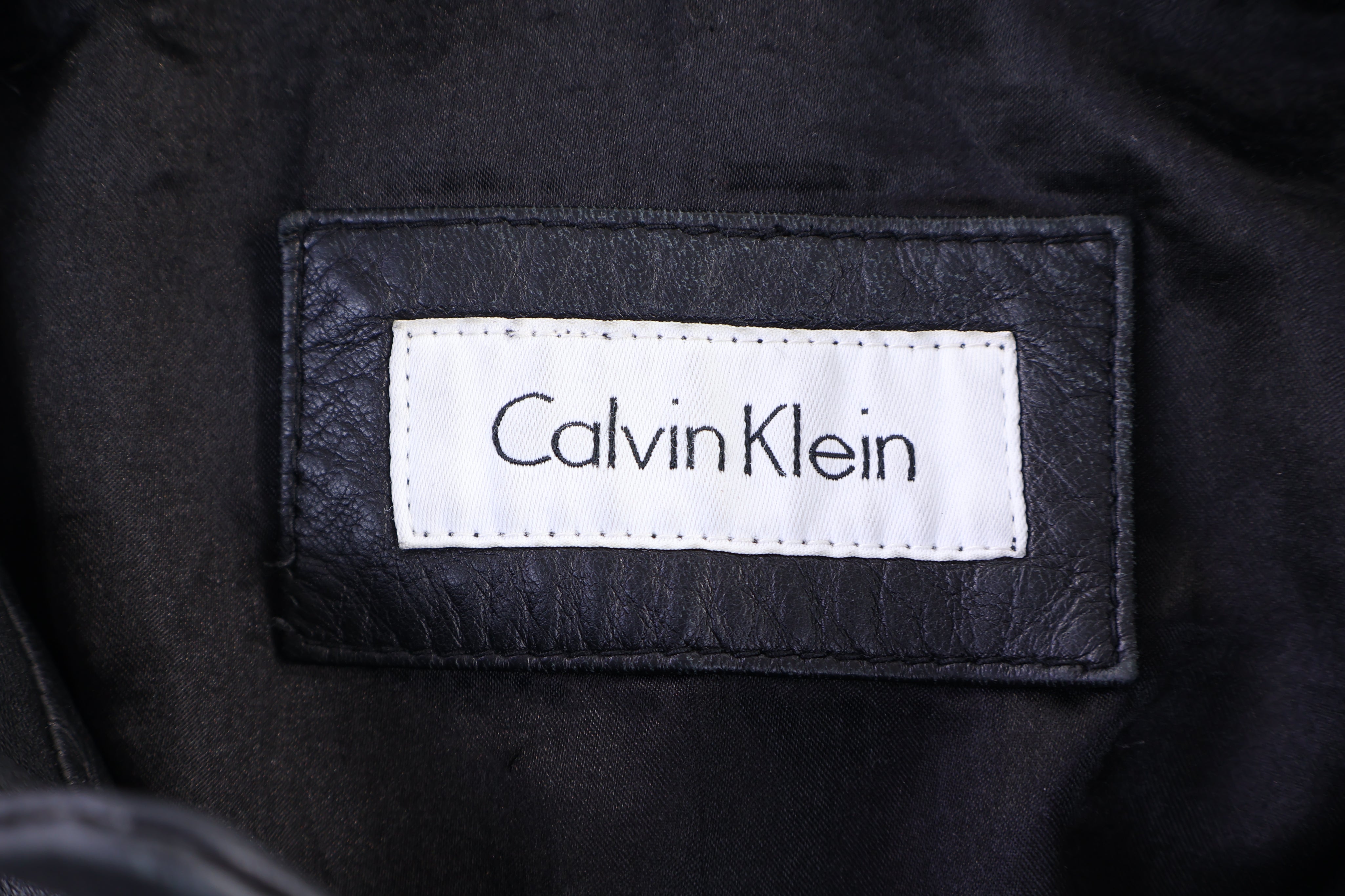 Calvin Klein Black Leather Full Zip Jacket