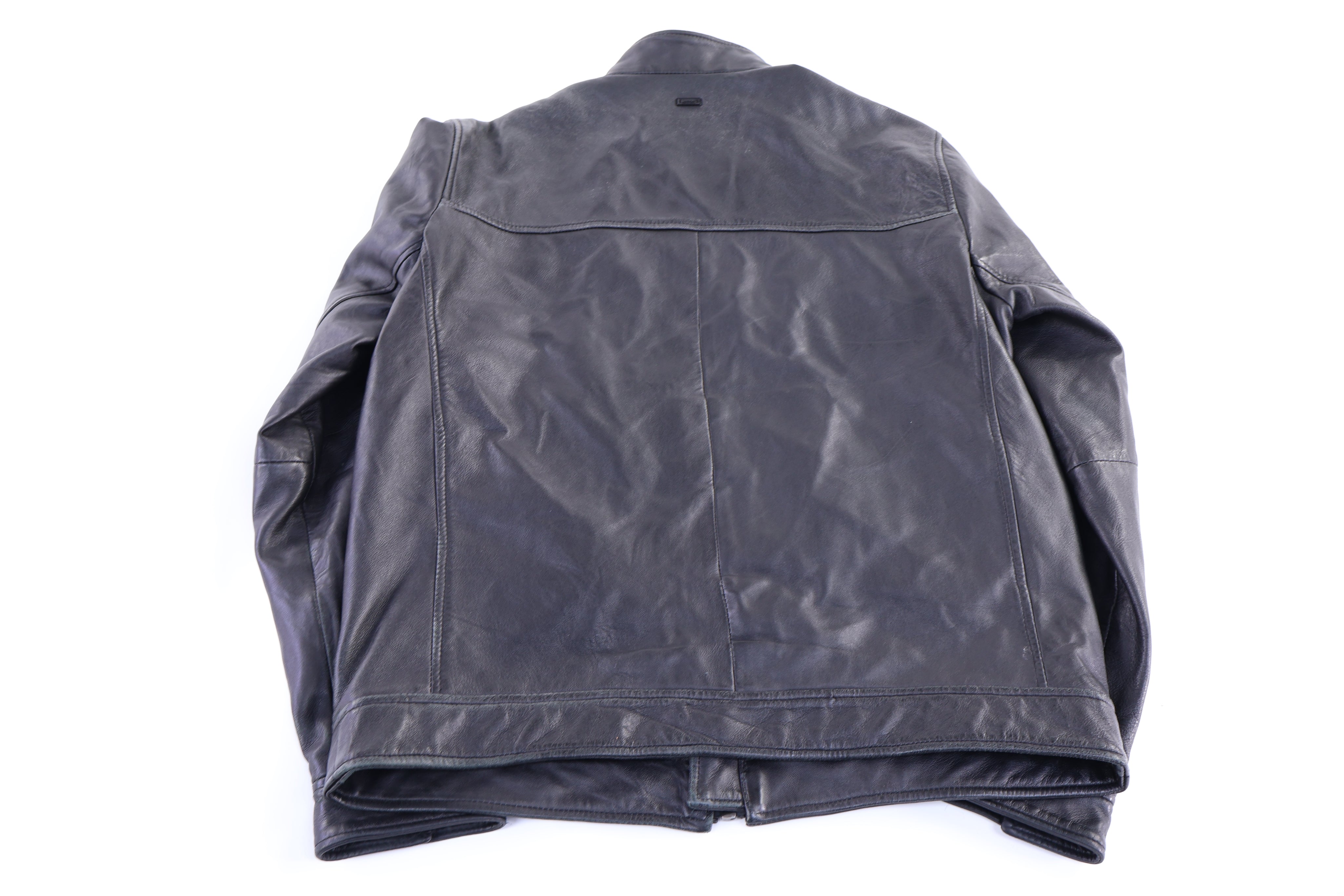 Calvin Klein Black Leather Full Zip Jacket