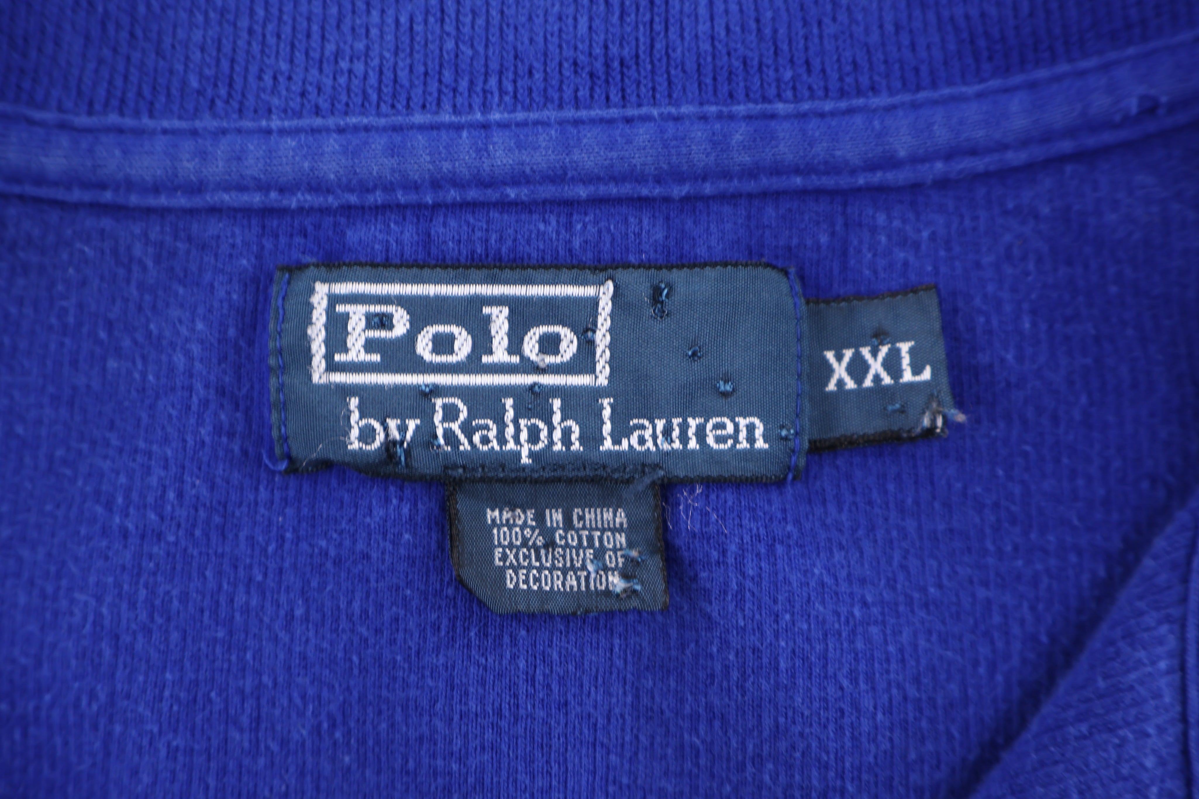 Polo by Ralph Lauren Embroidered Logo Blue Quarter Zip Sweater