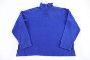 Polo by Ralph Lauren Embroidered Logo Blue Quarter Zip Sweater
