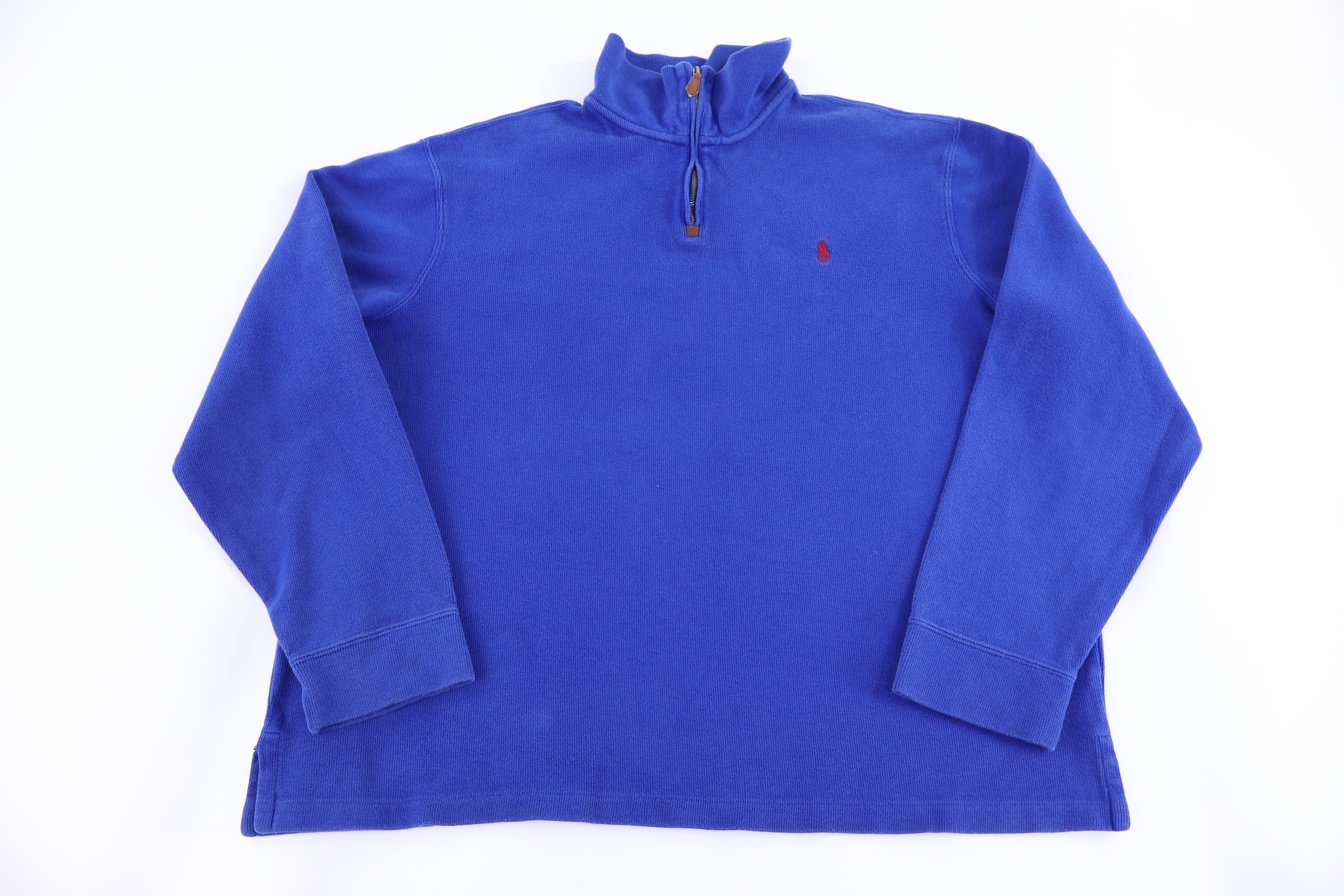 Polo by Ralph Lauren Embroidered Logo Blue Quarter Zip Sweater