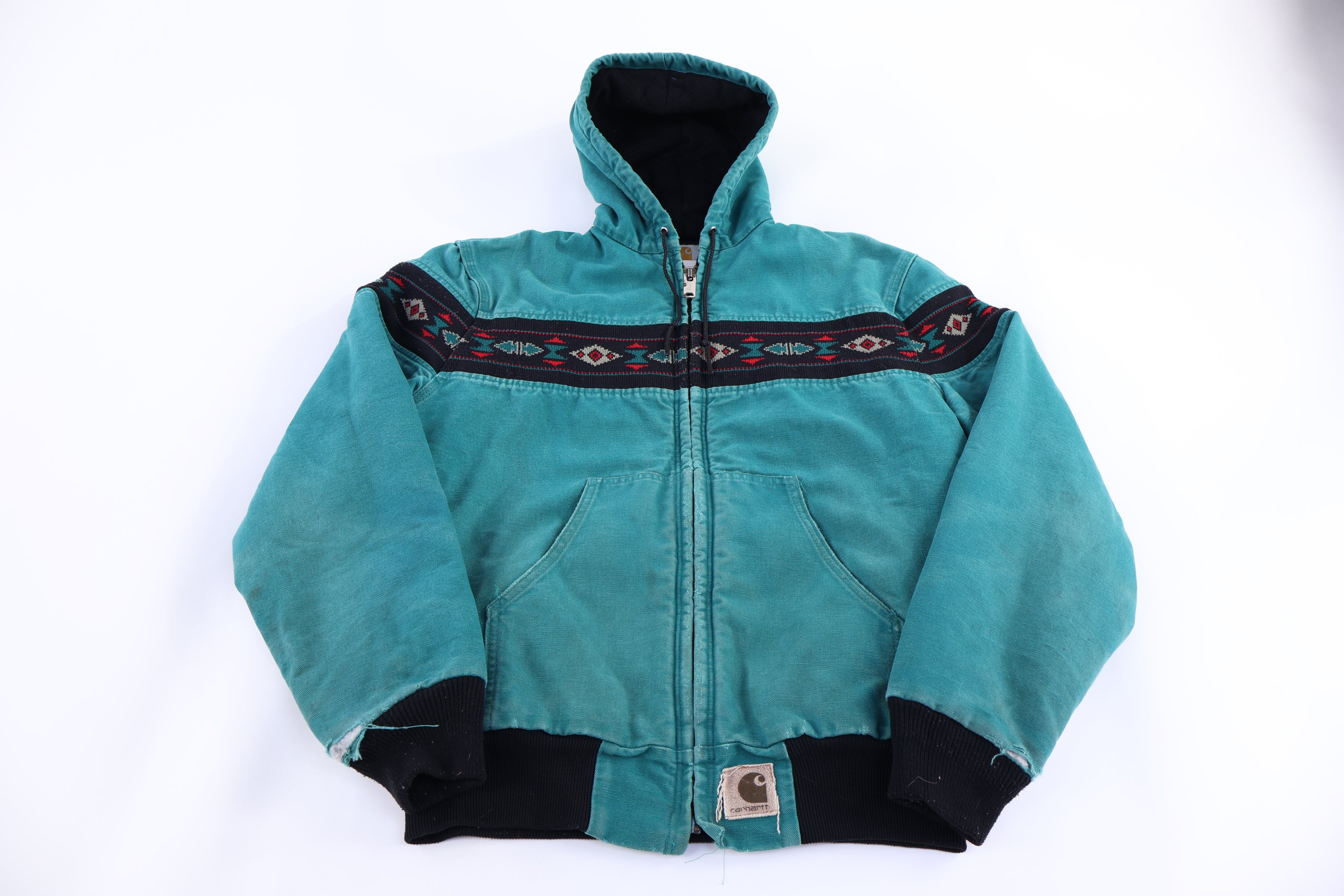 90's Carhartt Aztec Pattern Full Zip Jacket