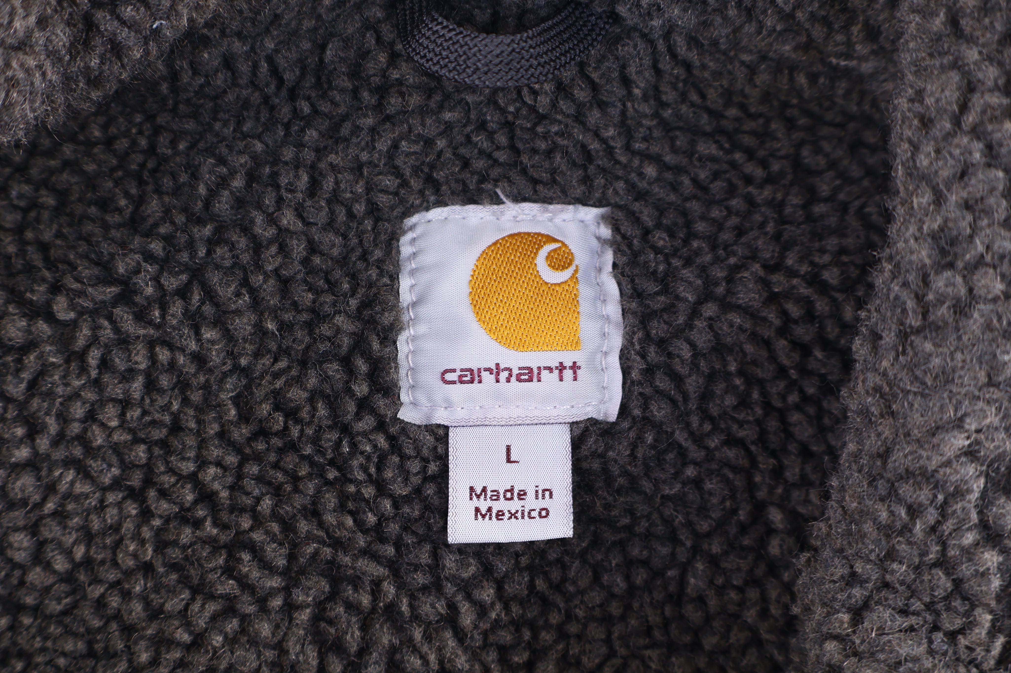 Carhartt Logo Patch Tan Sherpa Lined Full Zip Vest