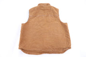Carhartt Logo Patch Tan Sherpa Lined Full Zip Vest