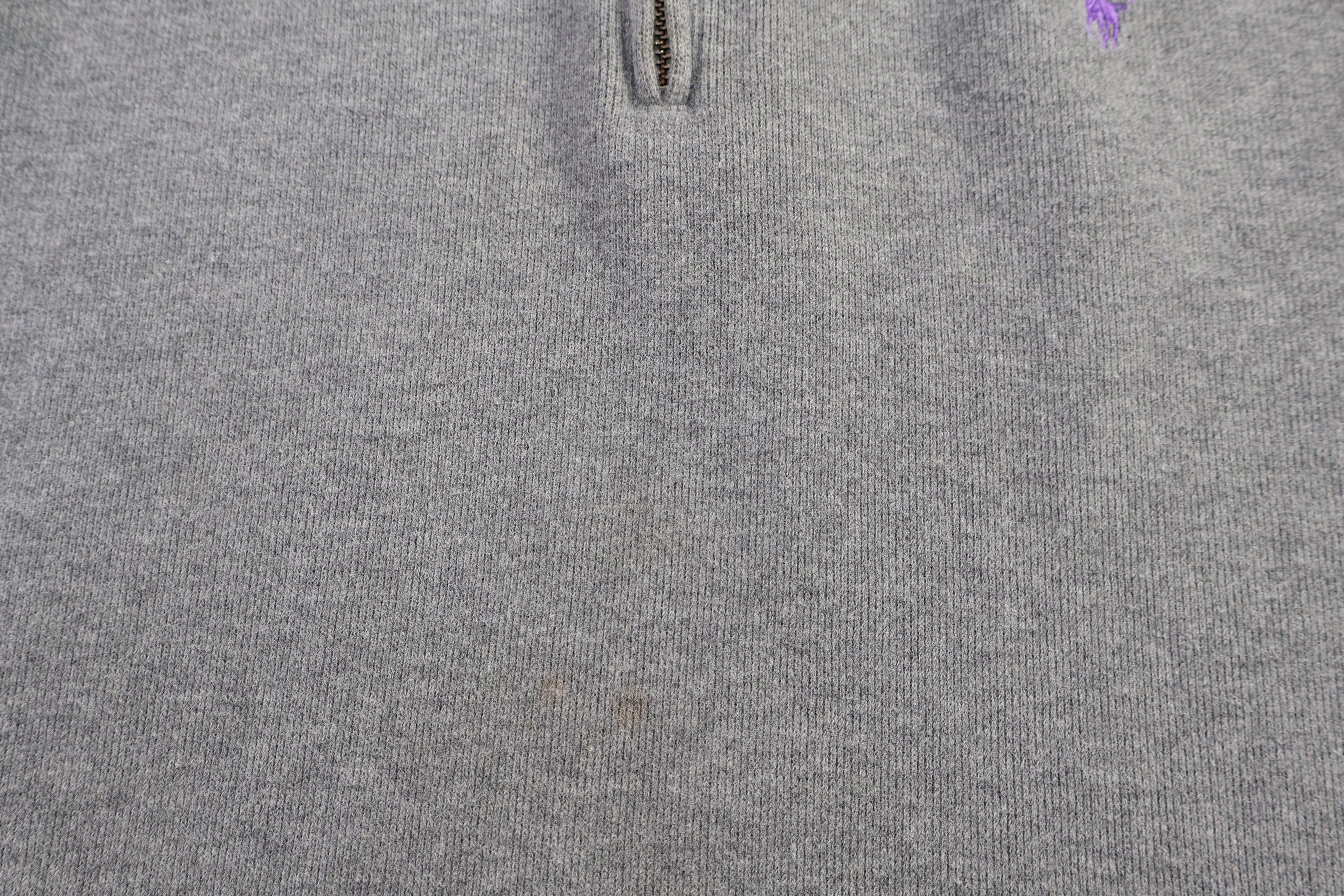 Polo by Ralph Lauren Embroidered Logo Grey Quarter Zip Sweater