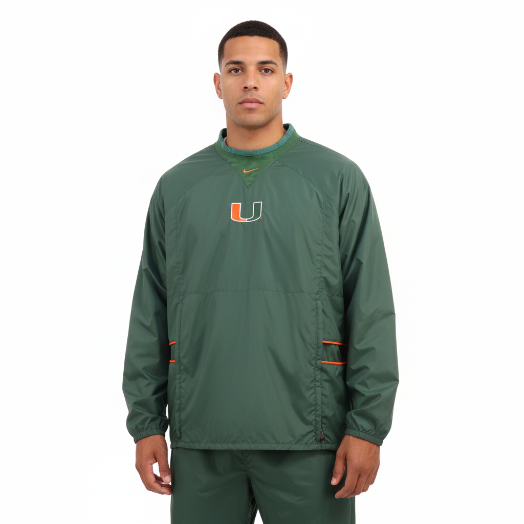 Vintage Nike Team University of Miami Pullover Windbreaker