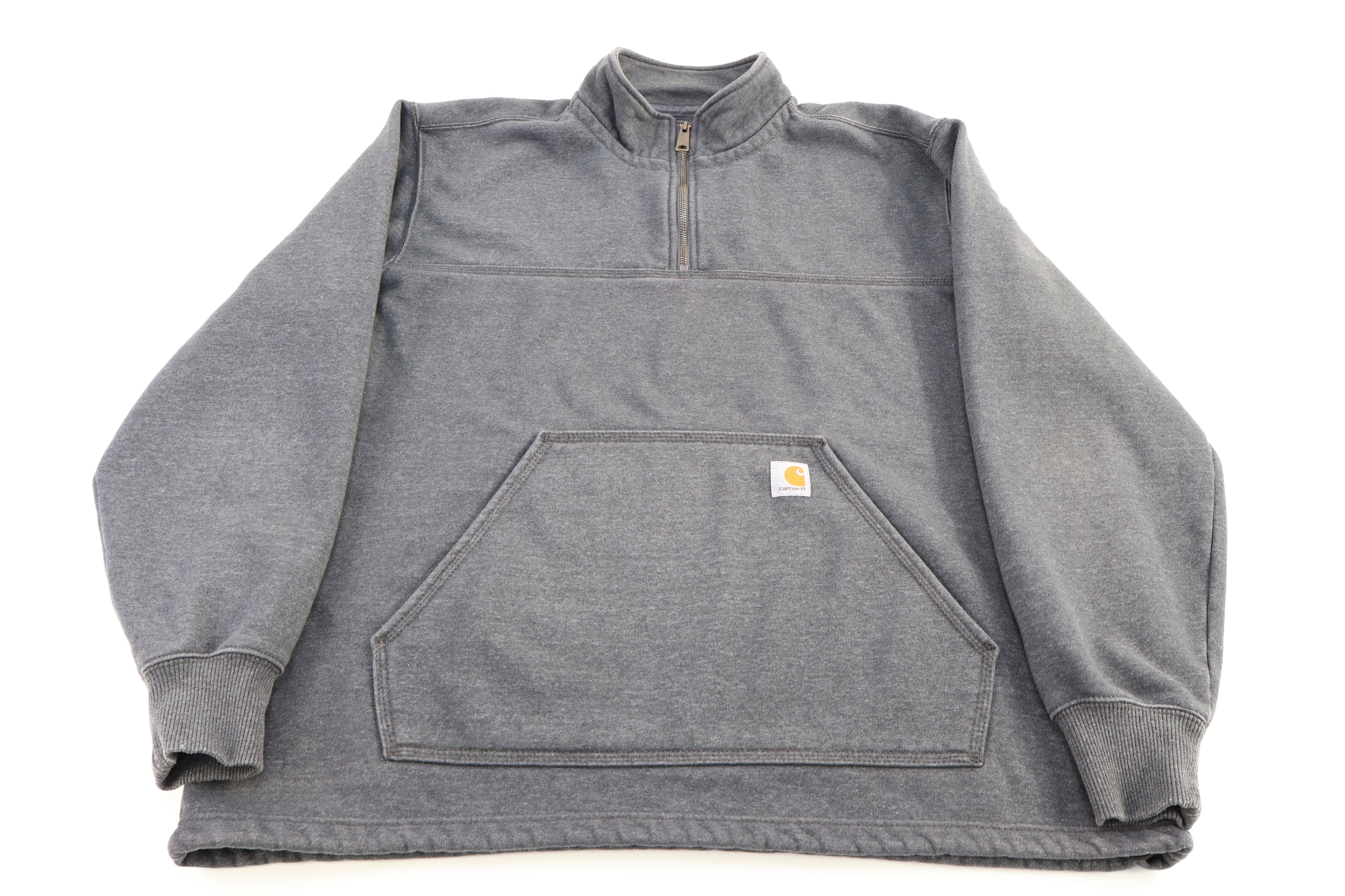 Carhartt Logo Patch Grey Quarter Zip Sweatshirt