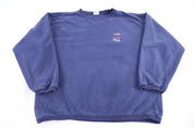 90's Fila Embroidered Logo Blue Sweatshirt