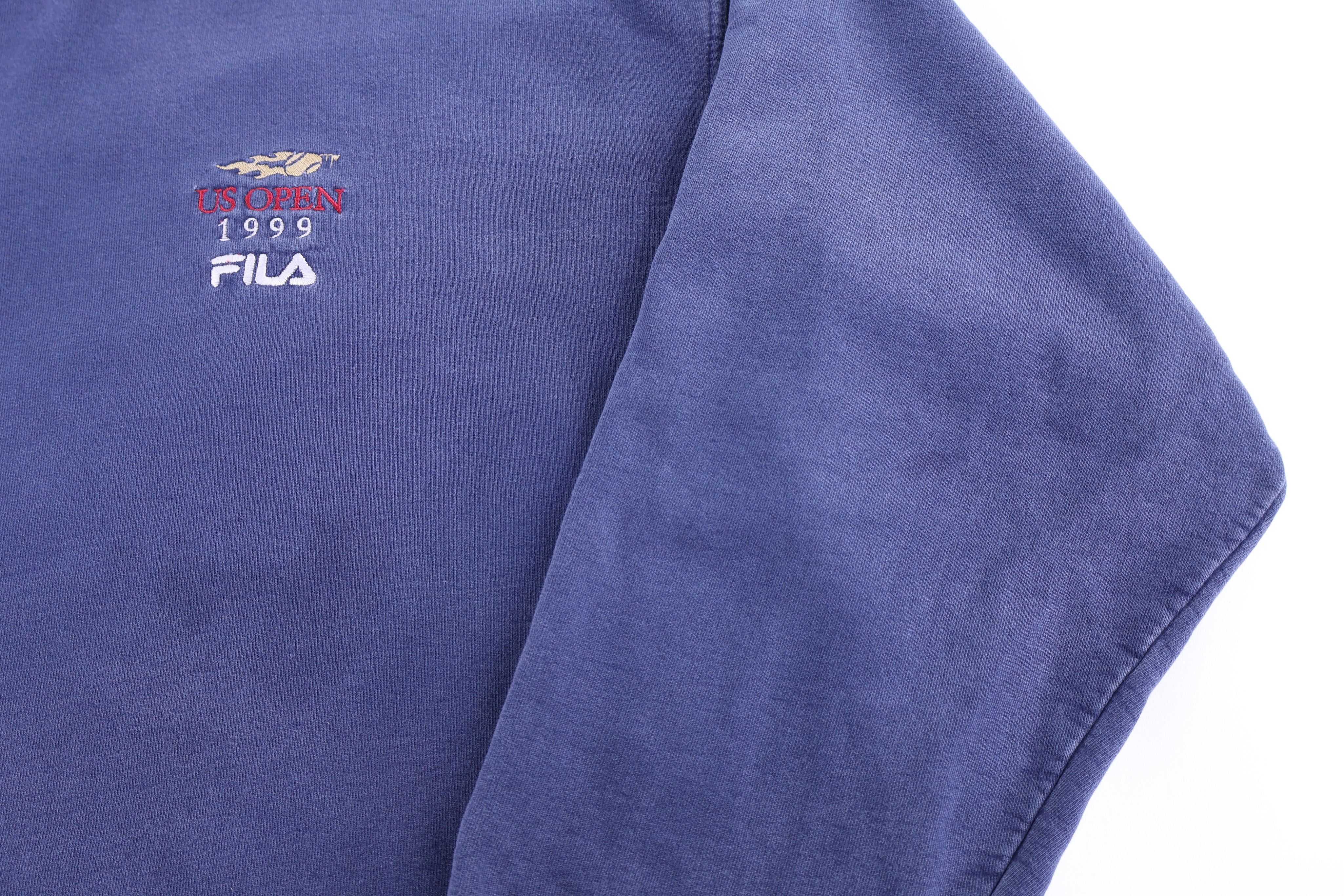 90's Fila Embroidered Logo Blue Sweatshirt