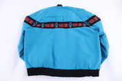 90's David James Blue Western Pattern Full Zip Jacket