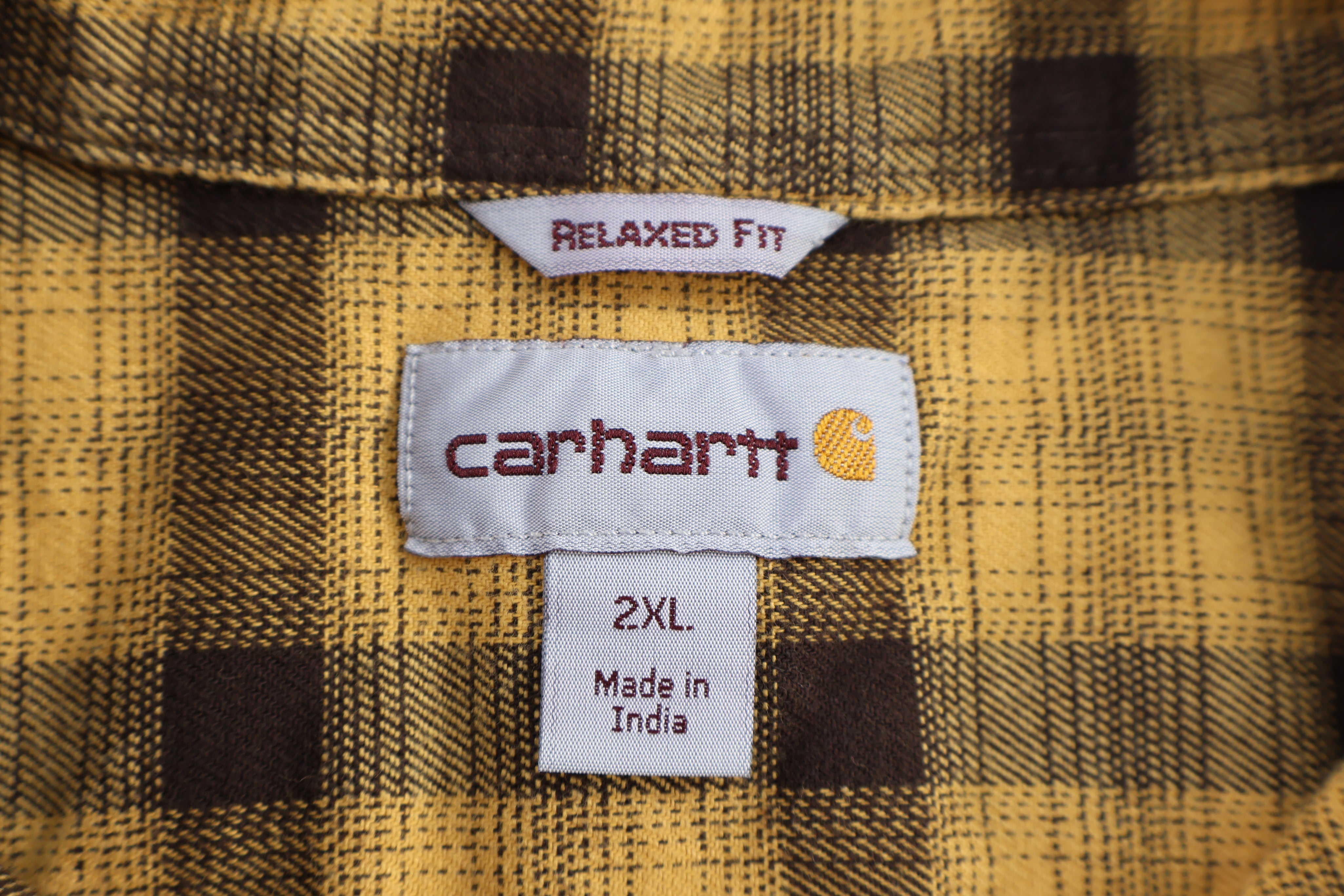 Carhartt Logo Patch Yellow & Black LS Button Down