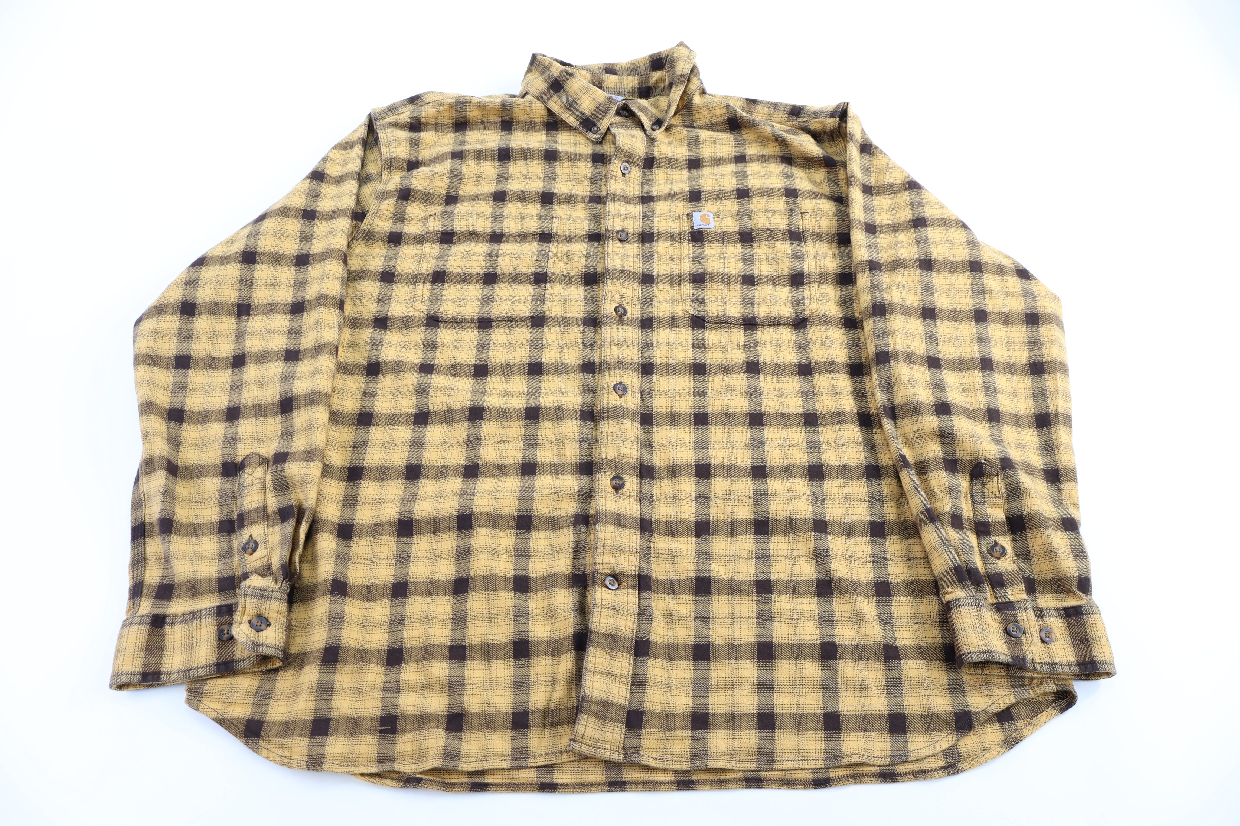 Carhartt Logo Patch Yellow & Black LS Button Down
