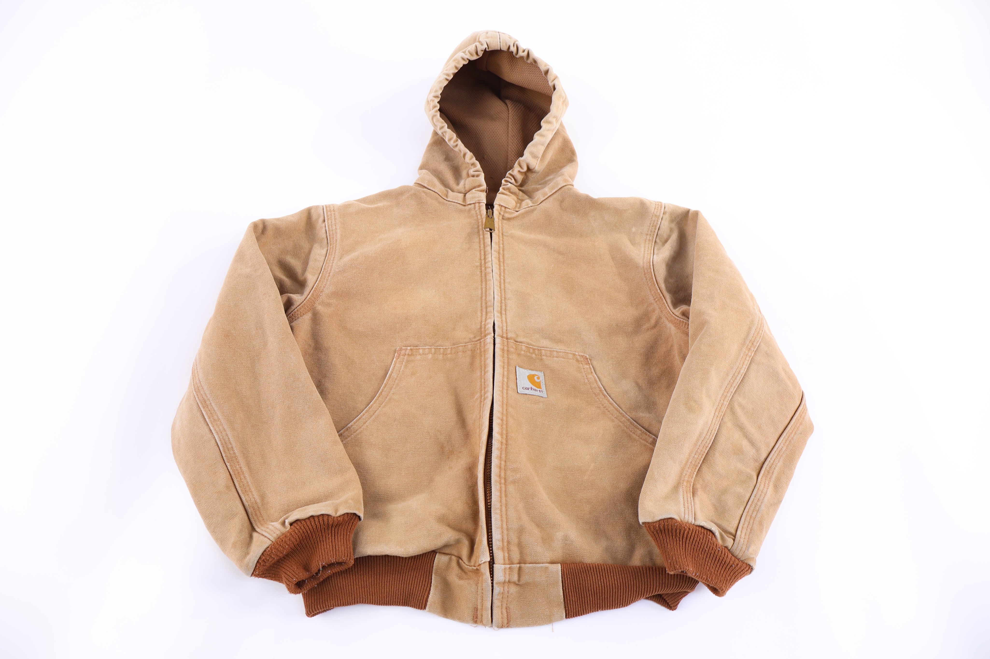 Carhartt Logo Patch Tan Full Zip Jacket