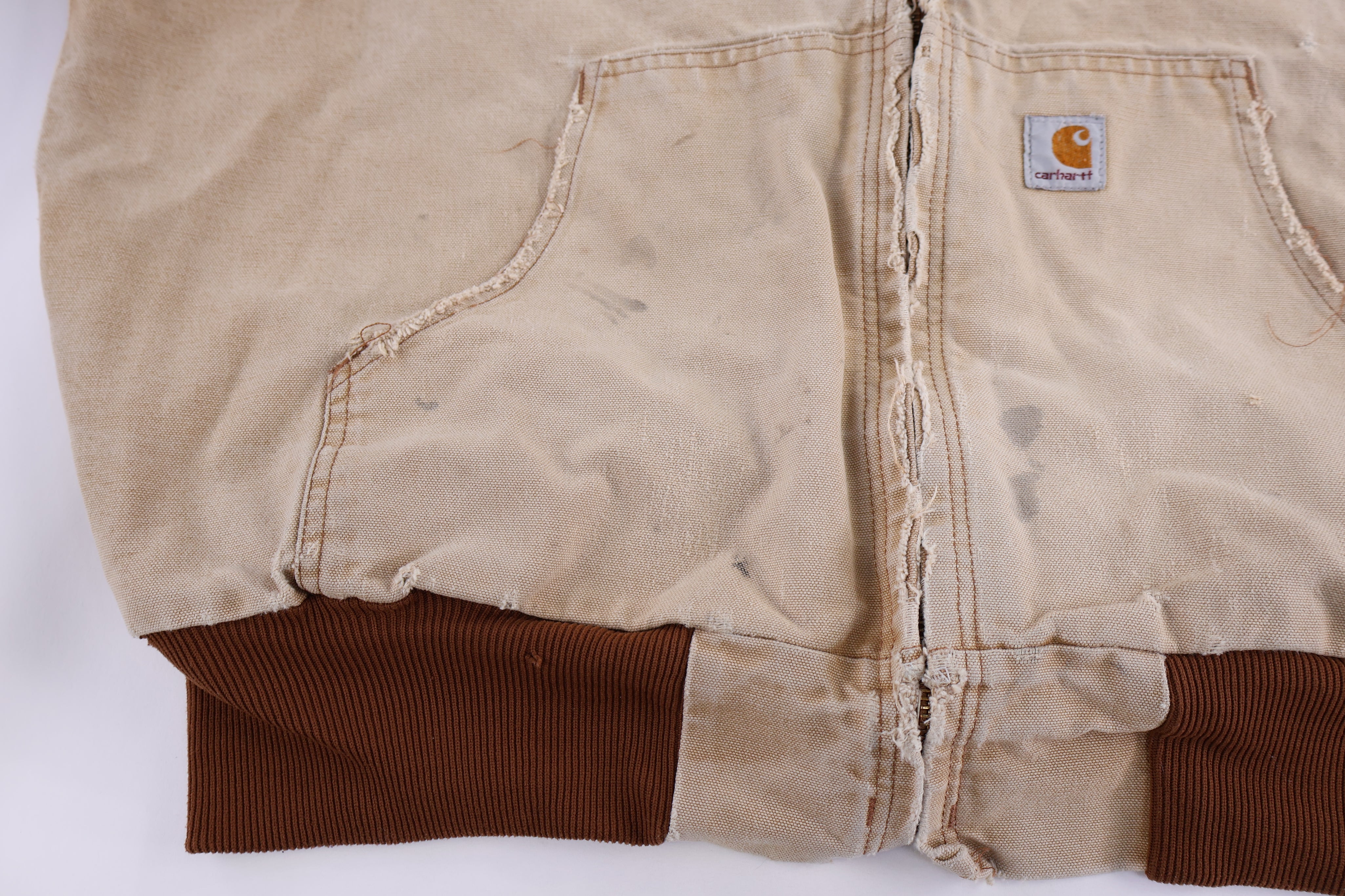 Carhartt Logo Patch Tan Full Zip Jacket