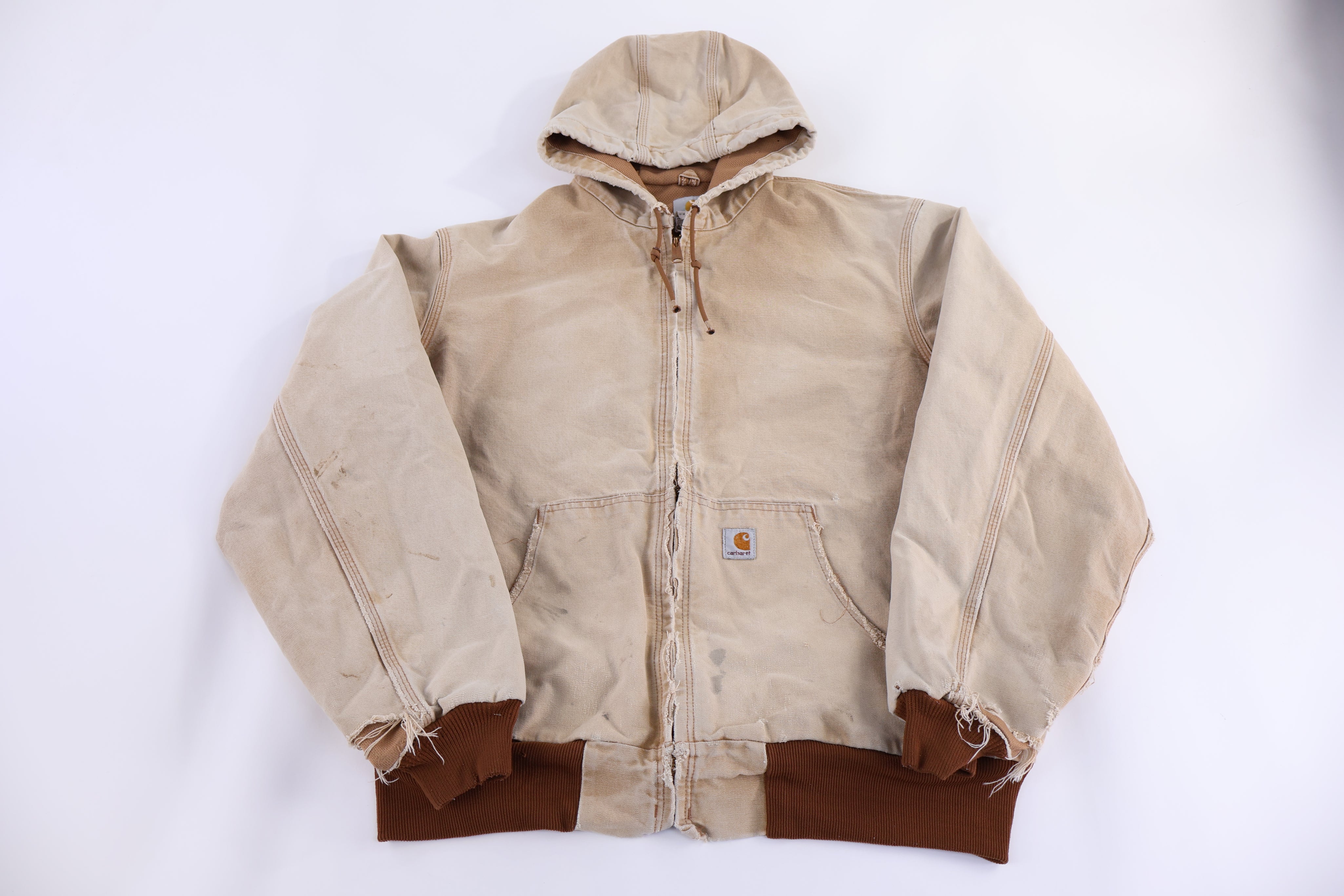 Carhartt Logo Patch Tan Full Zip Jacket