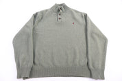 Polo Ralph Lauren Embroidered Logo Green Henley Sweater