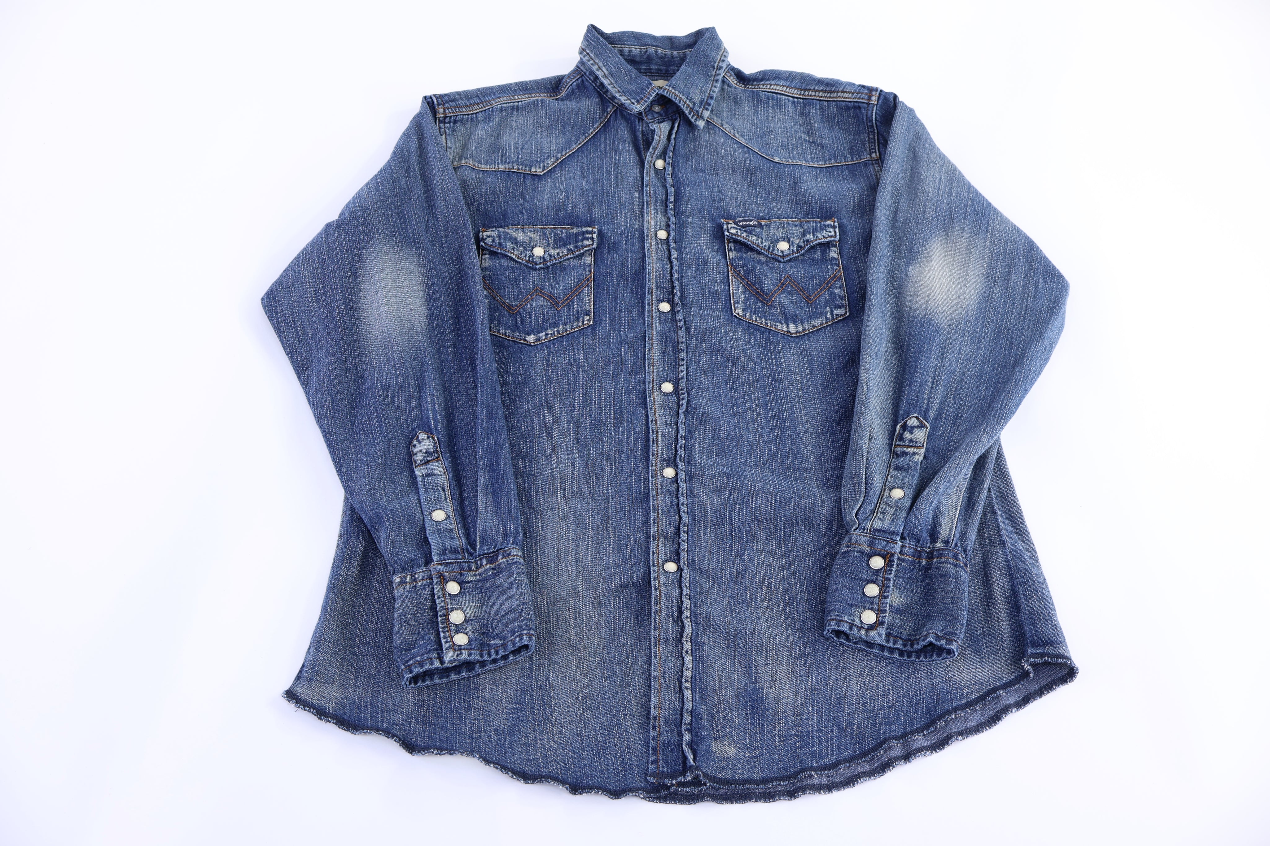 Wrangler Dark Wash LS Button Down
