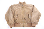 Polo by Ralph Lauren Tan Leather Suede Bomber Jacket