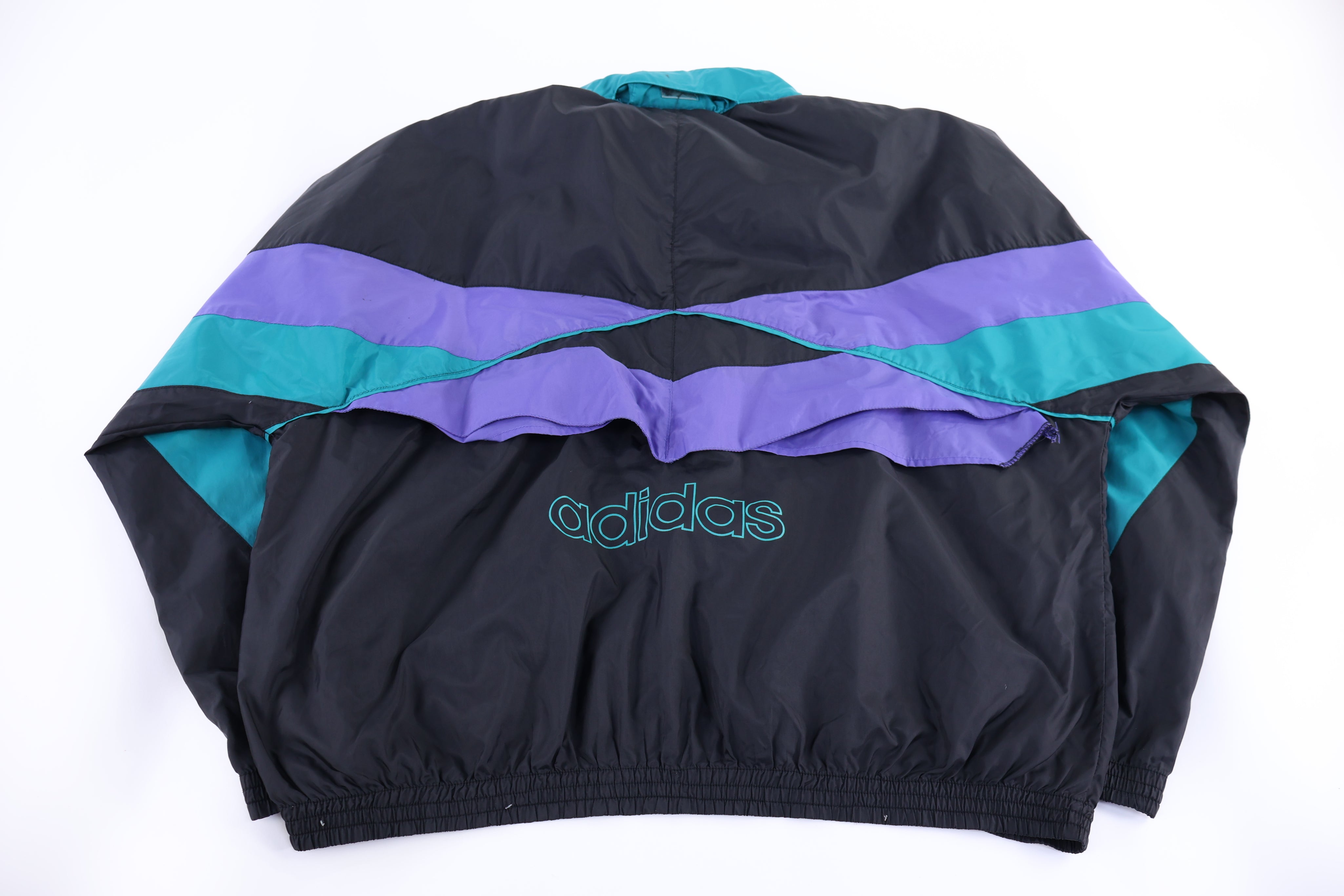 80's Adidas Embroidered Logo Multicolor Full Zip Jacket