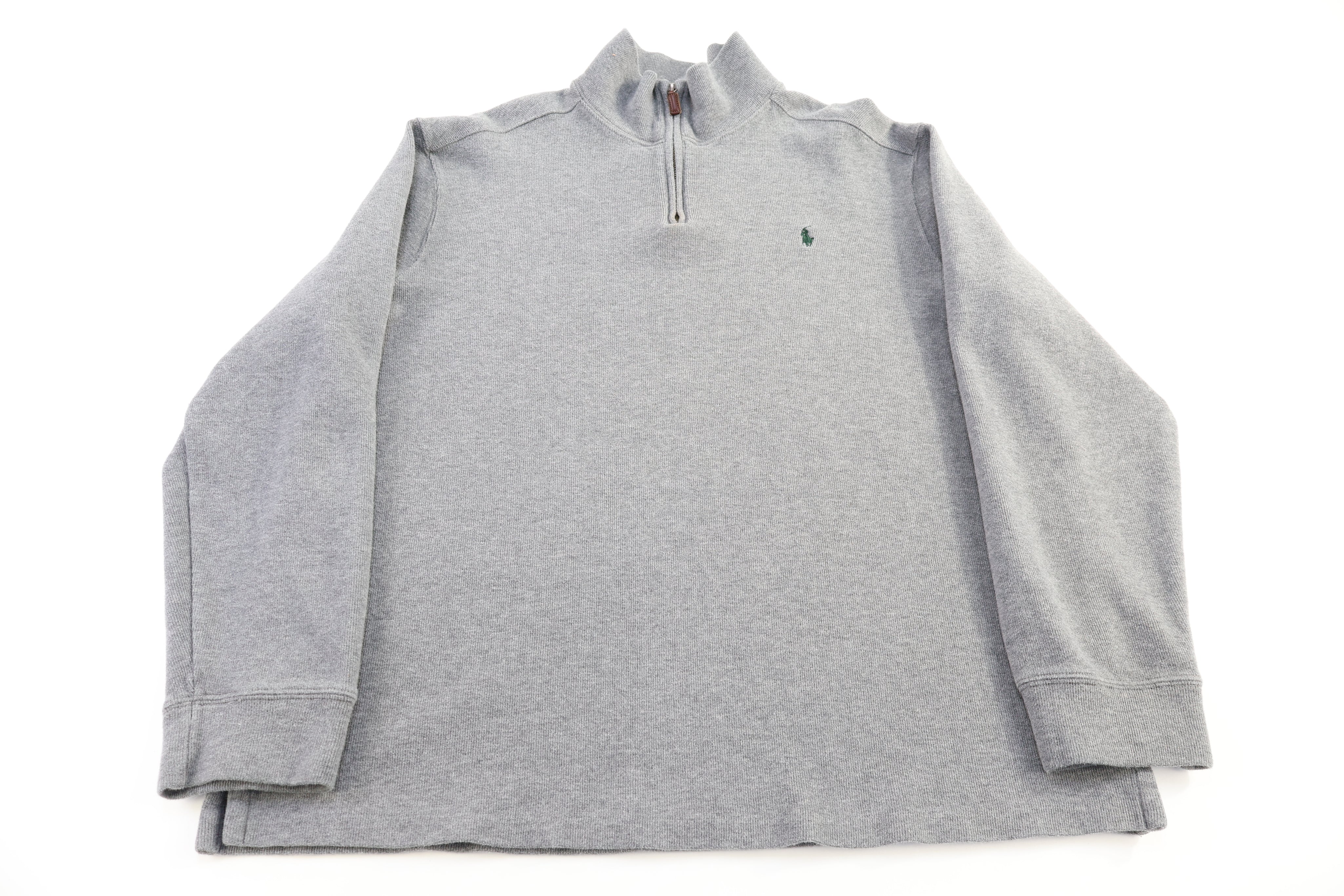 Polo by Ralph Lauren Embroidered Logo Grey Quarter Zip Sweater