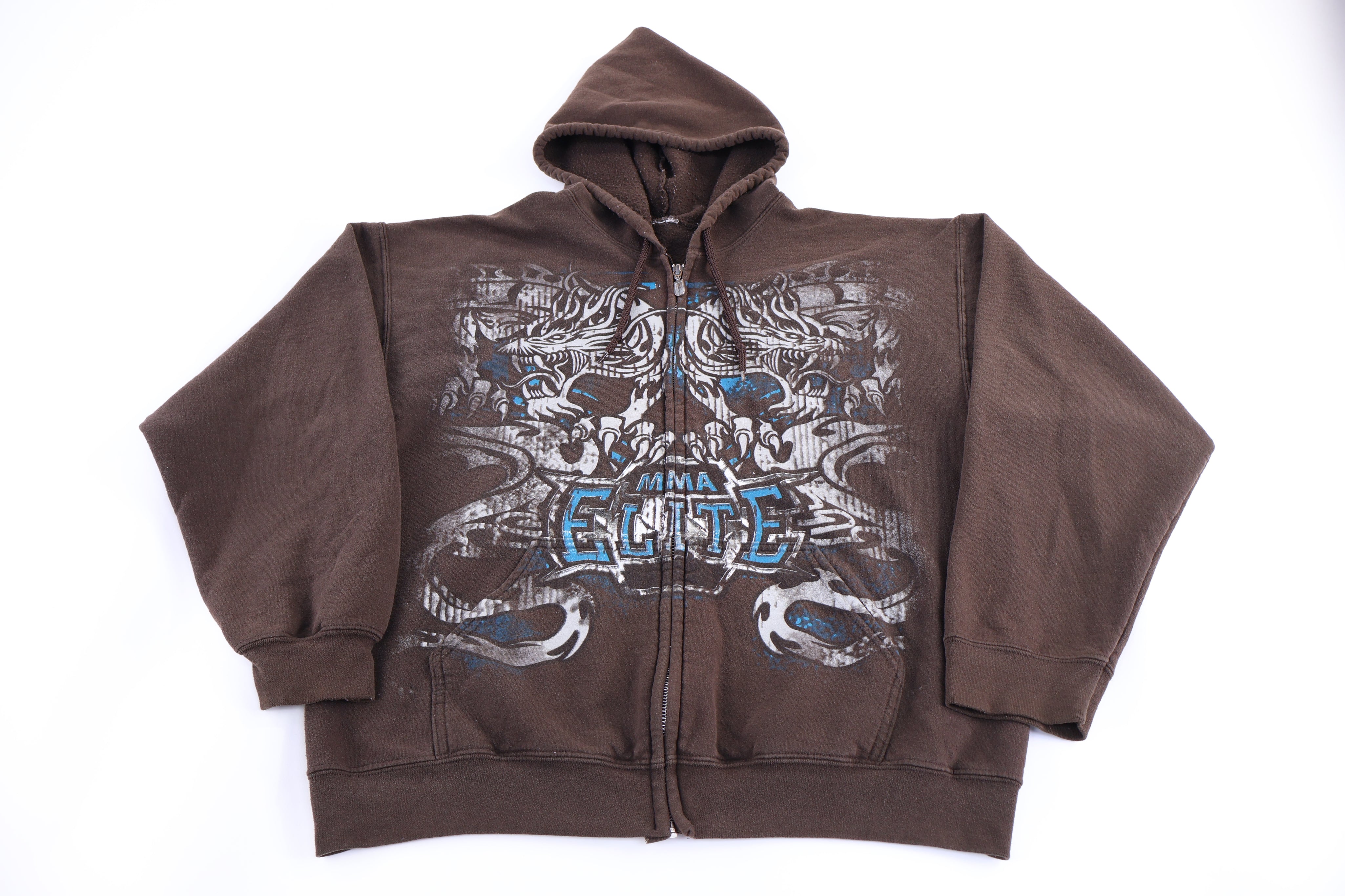 Vintage MMA Elite Brown Full Zip Hoodie