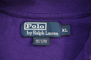 Polo by Ralph Lauren Embroidered Logo Purple Quarter Zip Sweater