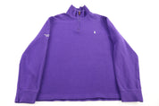 Polo by Ralph Lauren Embroidered Logo Purple Quarter Zip Sweater