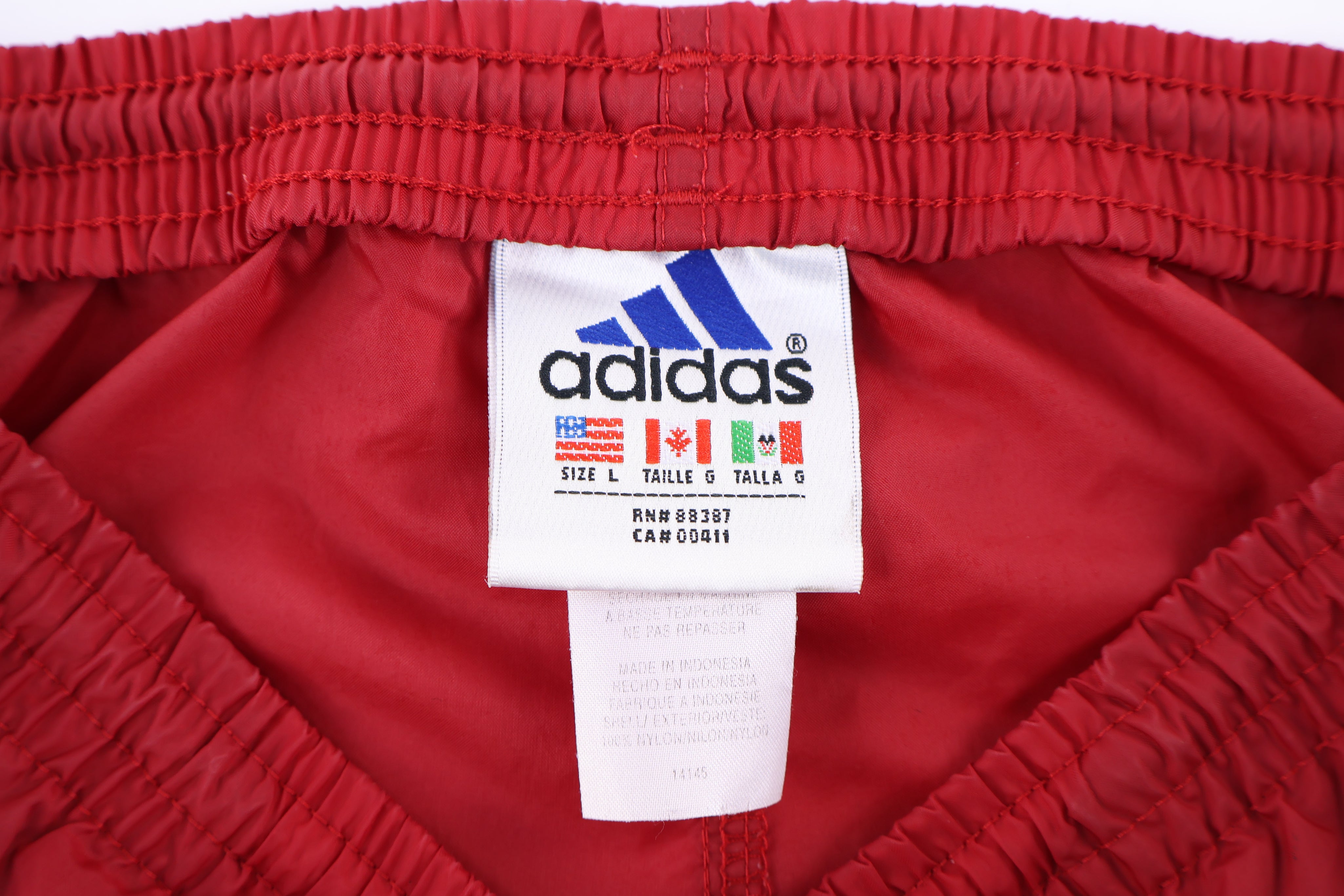 90's Adidas Embroidered Logo Red & Grey Track Pants