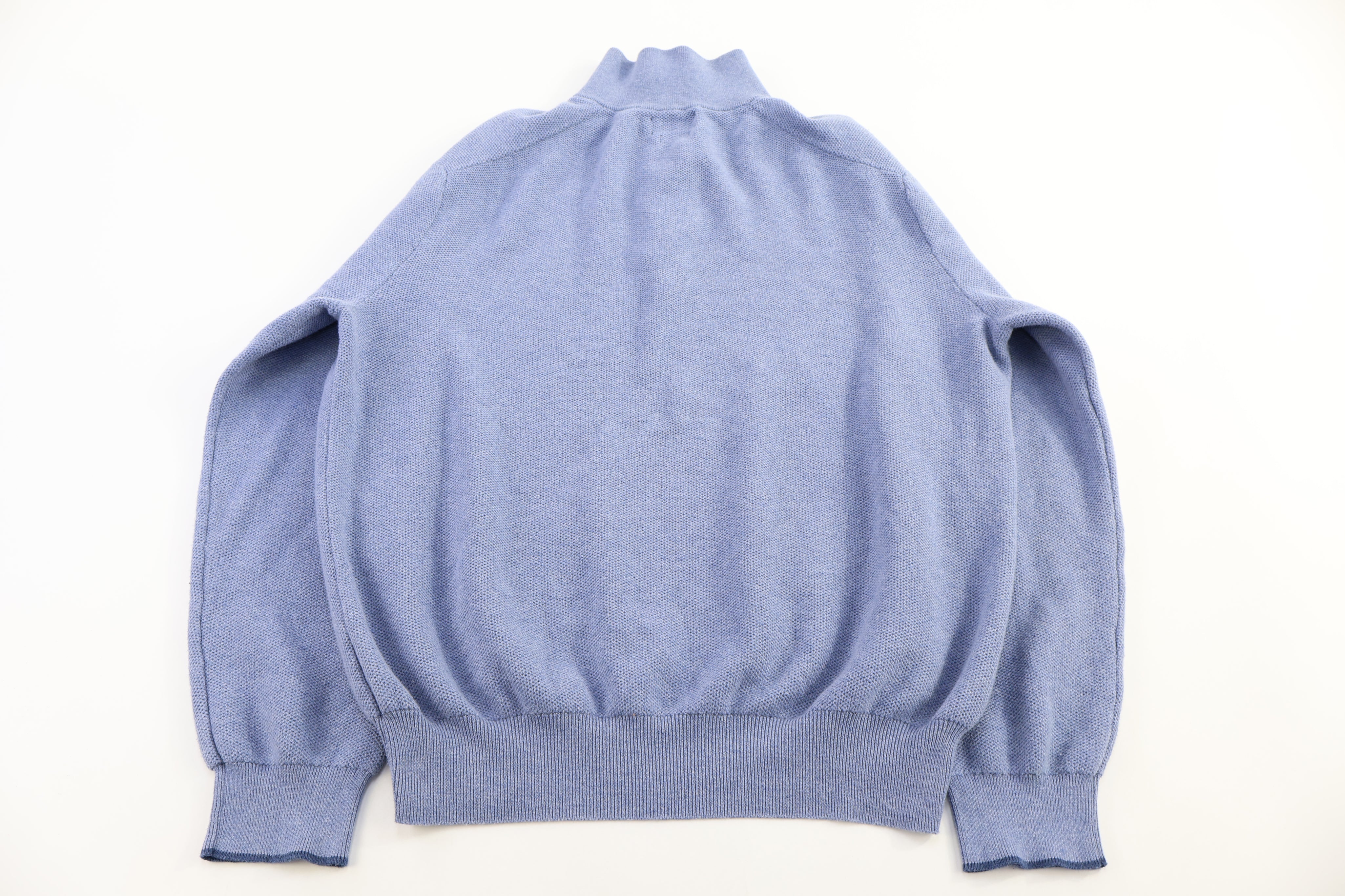 Polo Ralph Lauren Embroidered Logo Blue Quarter Zip Sweater
