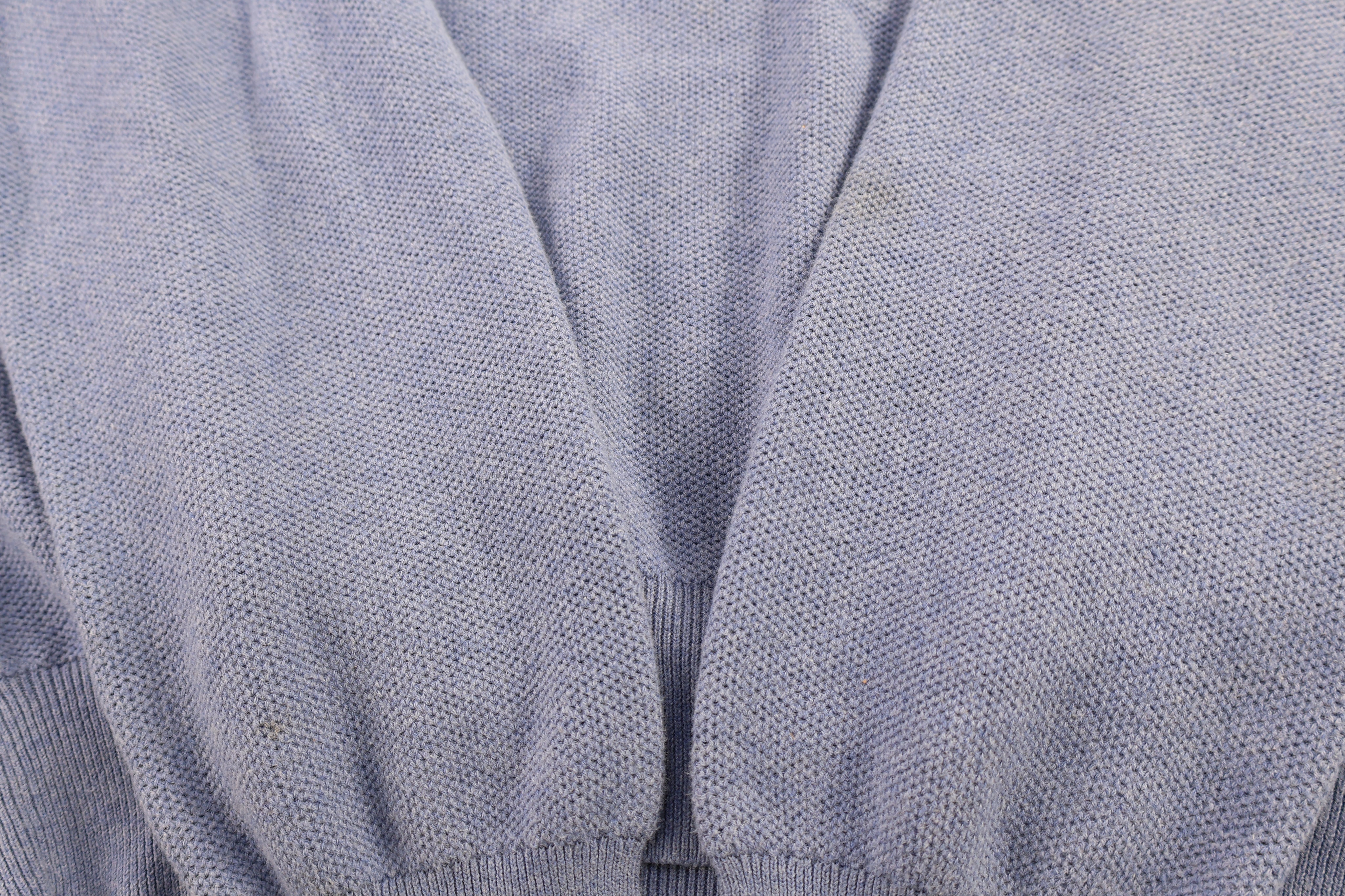 Polo Ralph Lauren Embroidered Logo Blue Quarter Zip Sweater