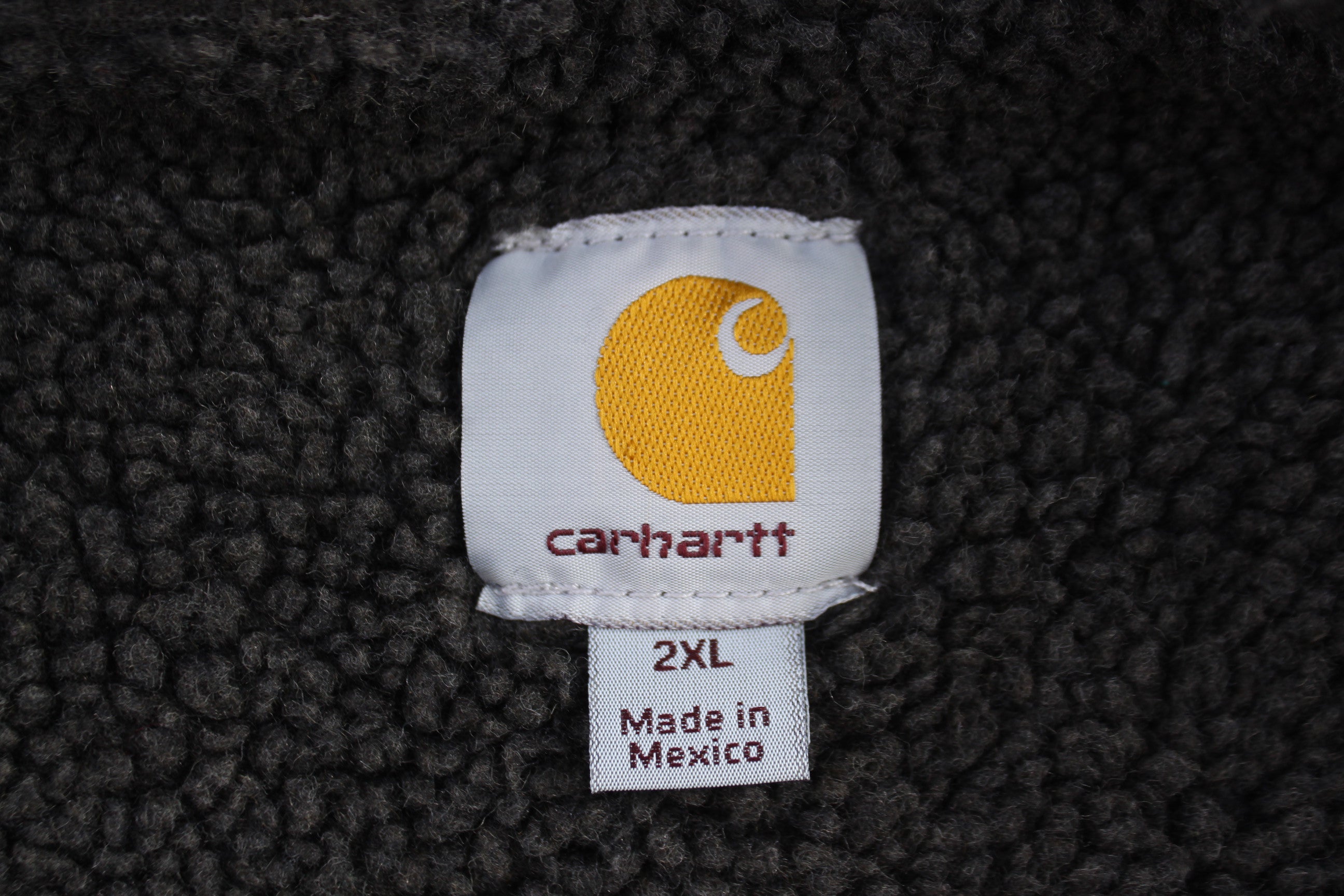Carhartt Logo Patch Grey Sherpa Lined Full Zip Vest