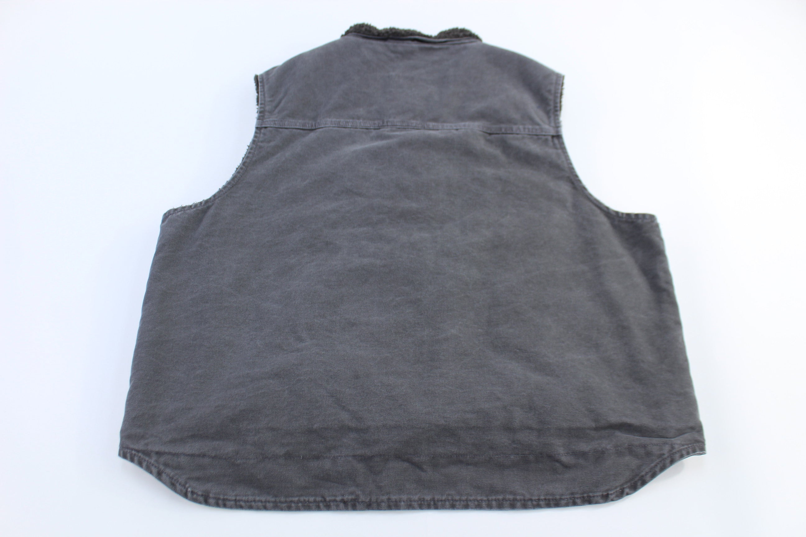 Carhartt Logo Patch Grey Sherpa Lined Full Zip Vest
