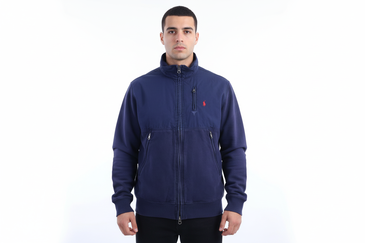 Polo by Ralph Lauren Embroidered Logo Blue Full Zip Jacket