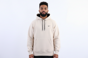 Vintage Nike Embroidered Logo Cream Pullover Hoodie