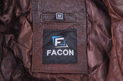 Facon Brown Full Zip Leather Jacket
