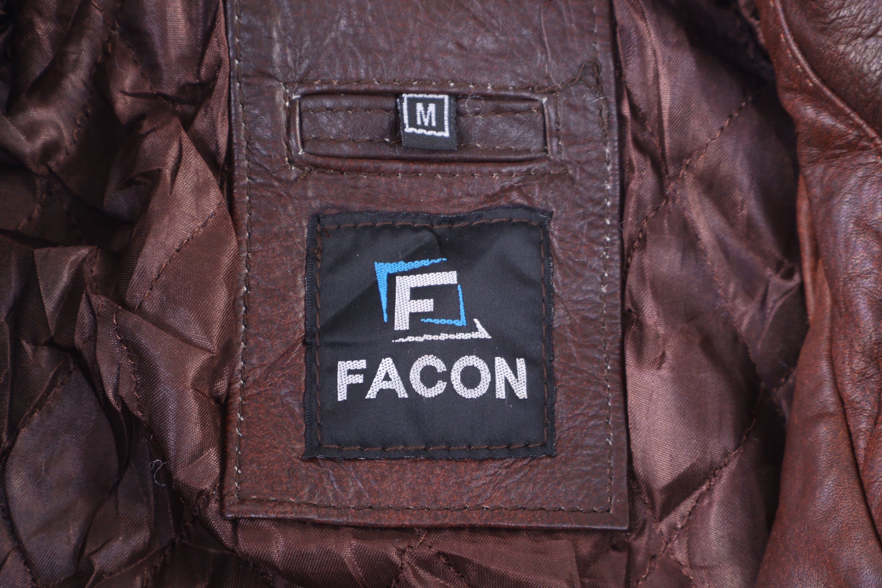 Facon Brown Full Zip Leather Jacket