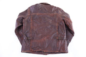 Facon Brown Full Zip Leather Jacket