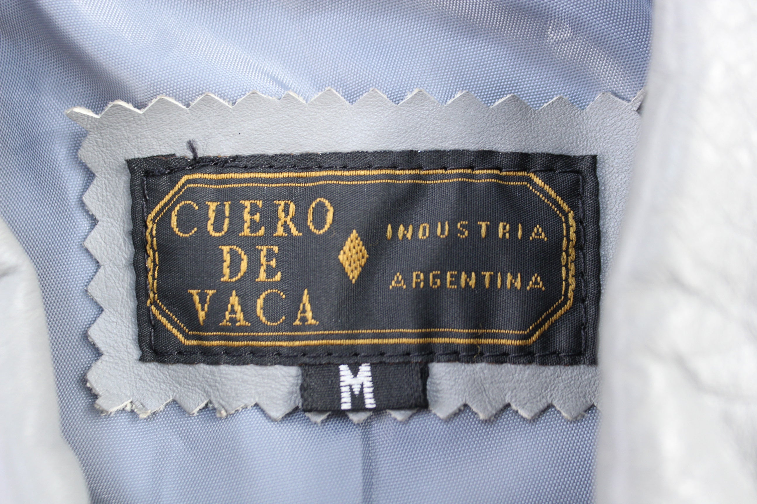 Vintage Cuero De Vaca Grey Full Zip Leather Jacket