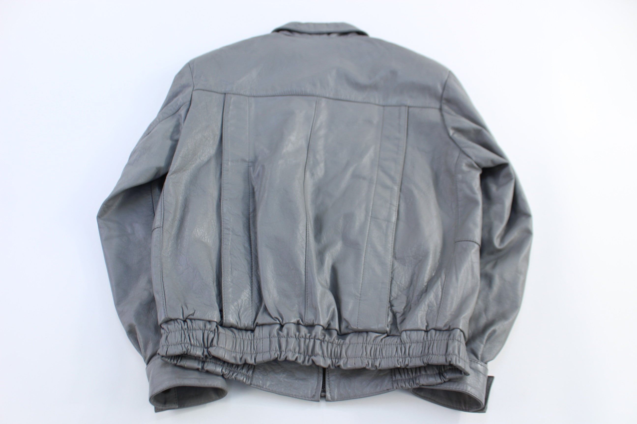 Vintage Cuero De Vaca Grey Full Zip Leather Jacket
