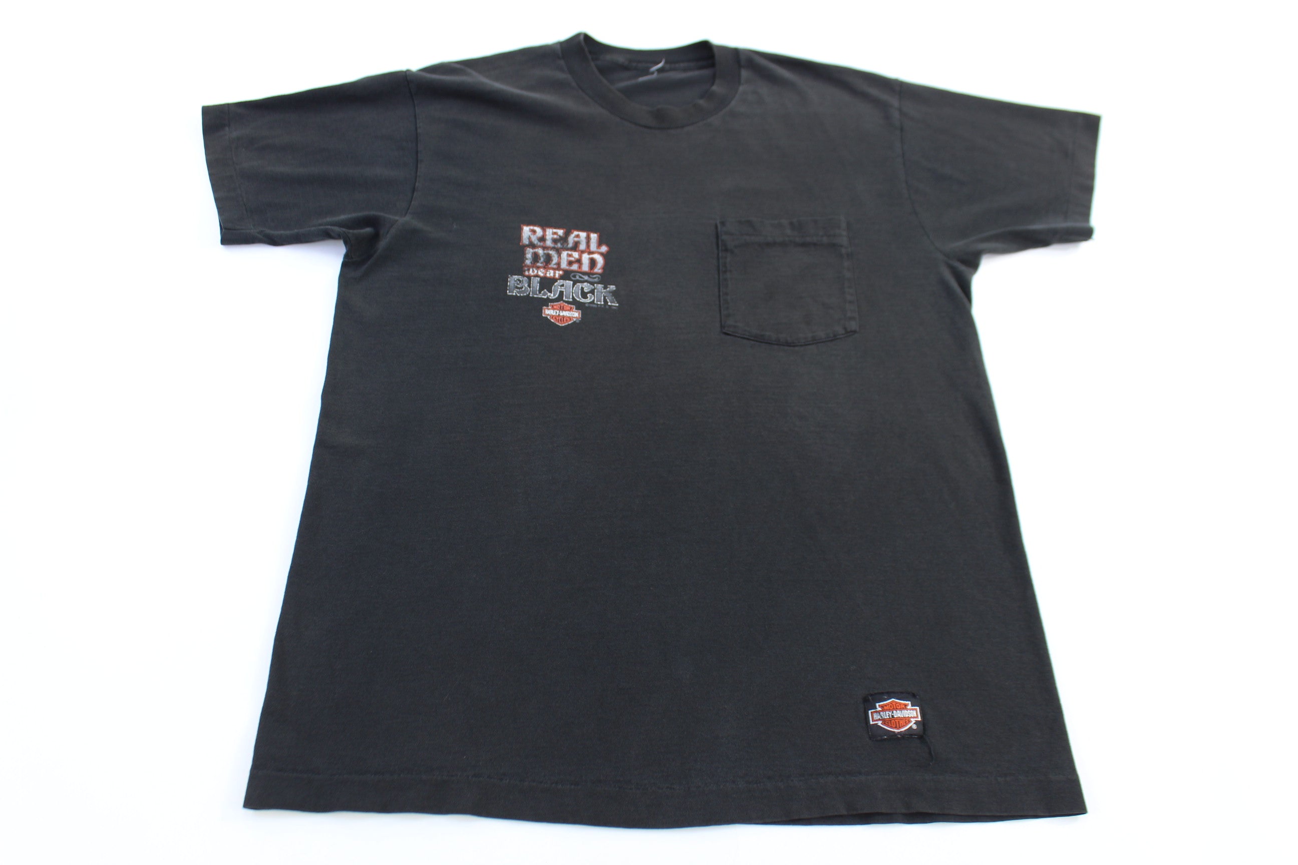 90’s Harley Davidson Motorcycles Real Men Wear Black T-shirt